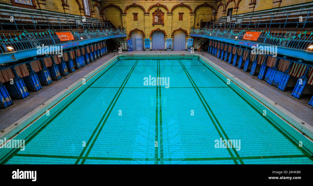 A general view of the interior of Victoria Baths in Manchester, which ...