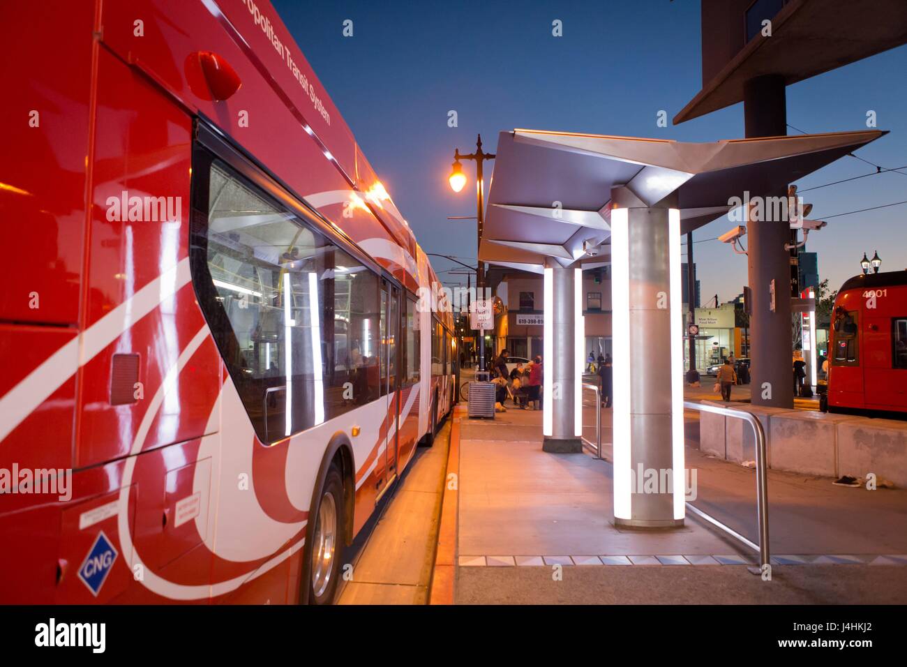 Upgraded Metropolitan Transit System bus-stop at City College Trolley ...