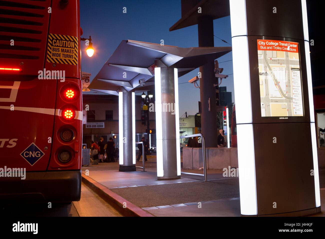 Upgraded Metropolitan Transit System bus-stop at City College Trolley ...