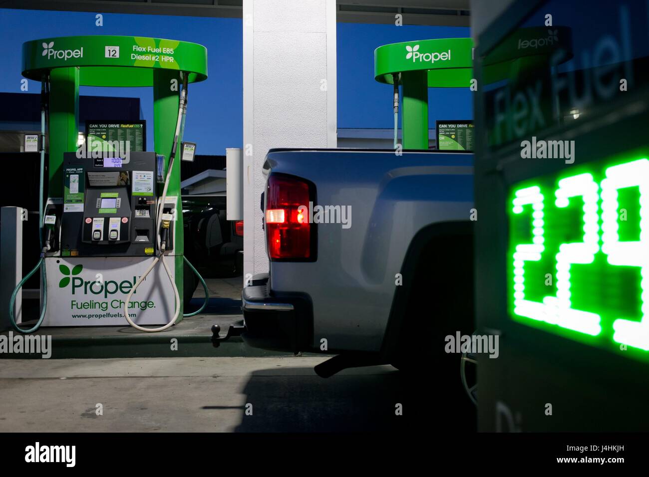 Propel gas station selling Flex Fuel E85 and Diesel HPR, aka renewable