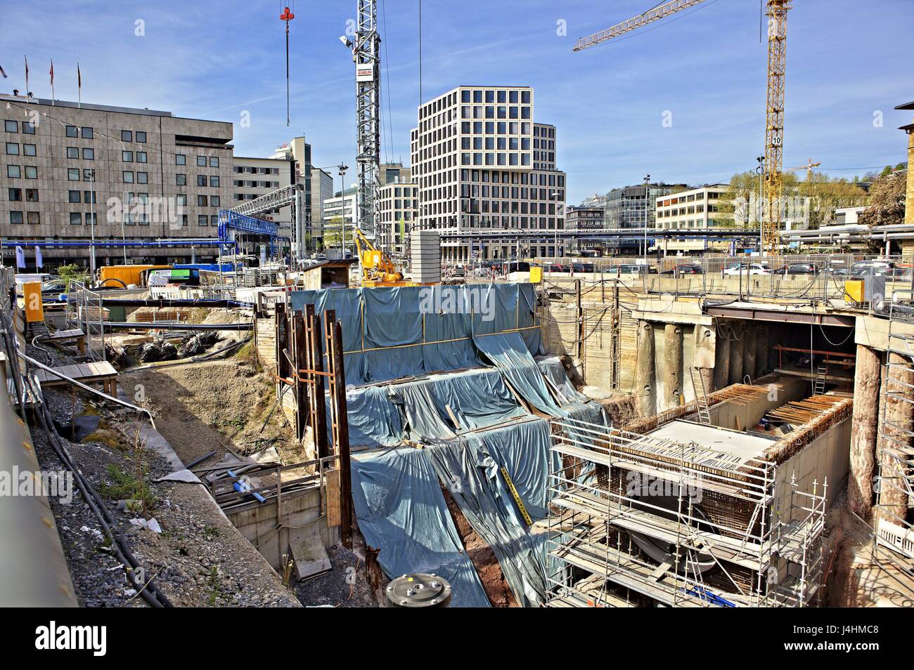 Construction site of the railway project Stuttgart 21 in Stuttgart ...