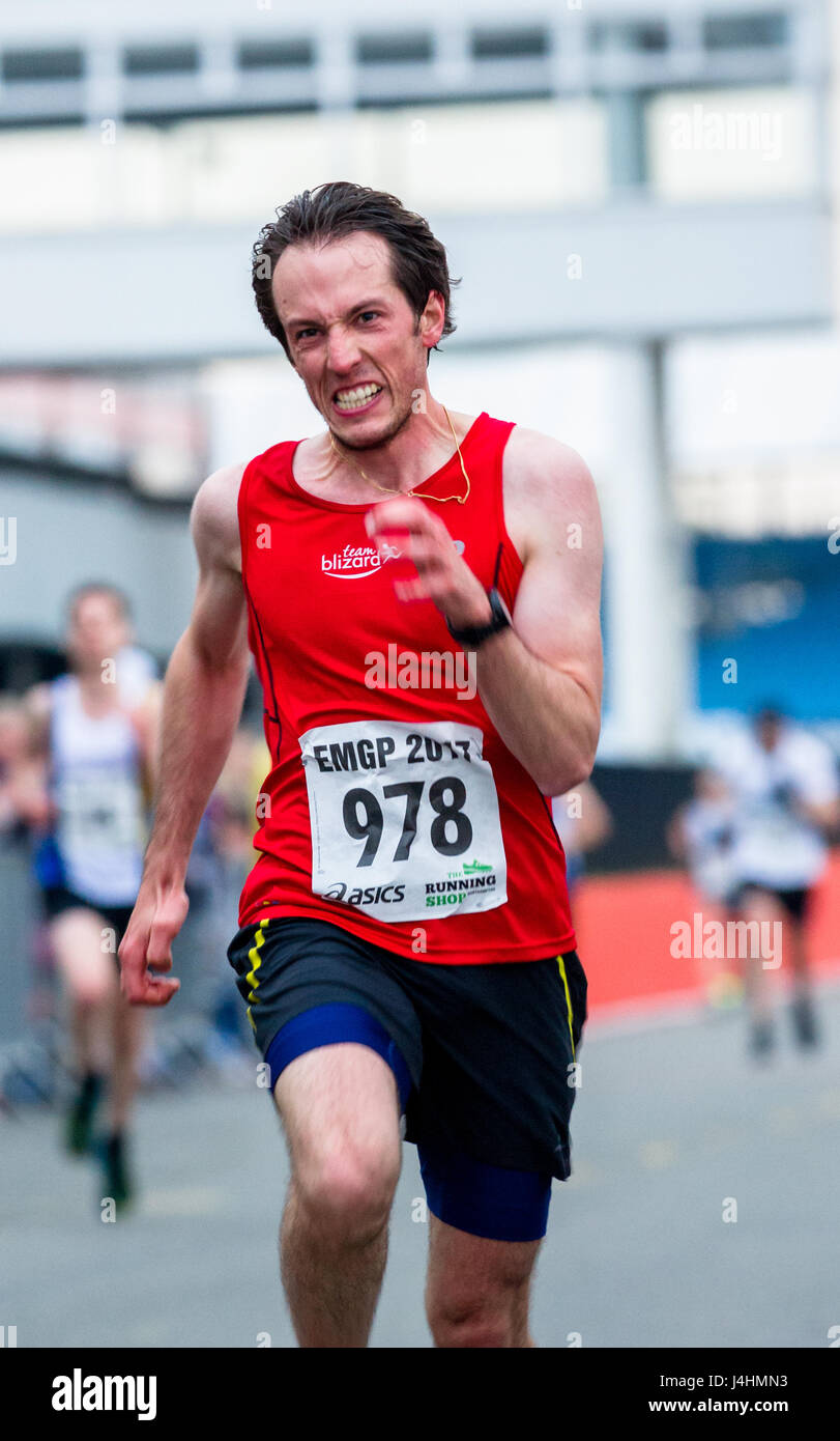 Running competitors in the Silverstone Motor circuit 10K event. Stock Photo