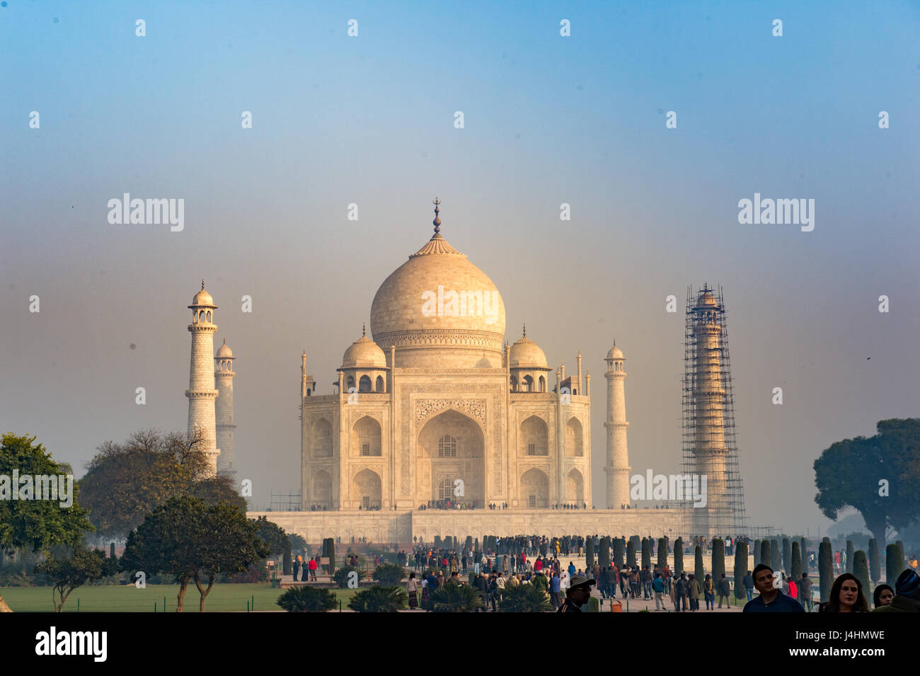 View of the Taj Mahal from inside the complex, located in Agra, India. Stock Photo