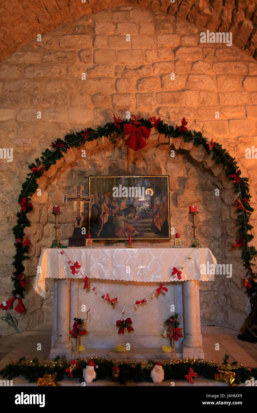 Israel, the Synagogue Church in Nazareth, decorated on ...