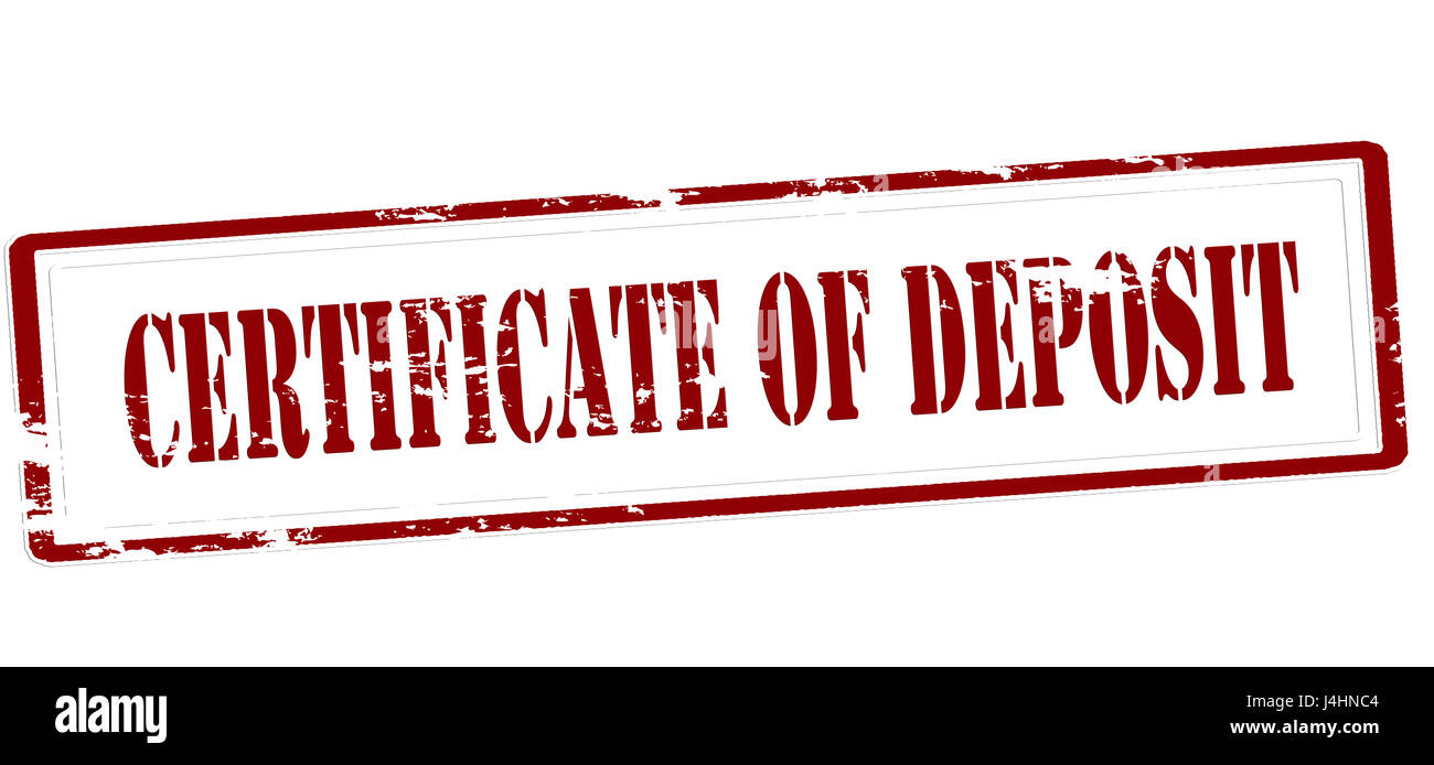Stamp with text certificate of deposit inside, vector illustration Stock Photo