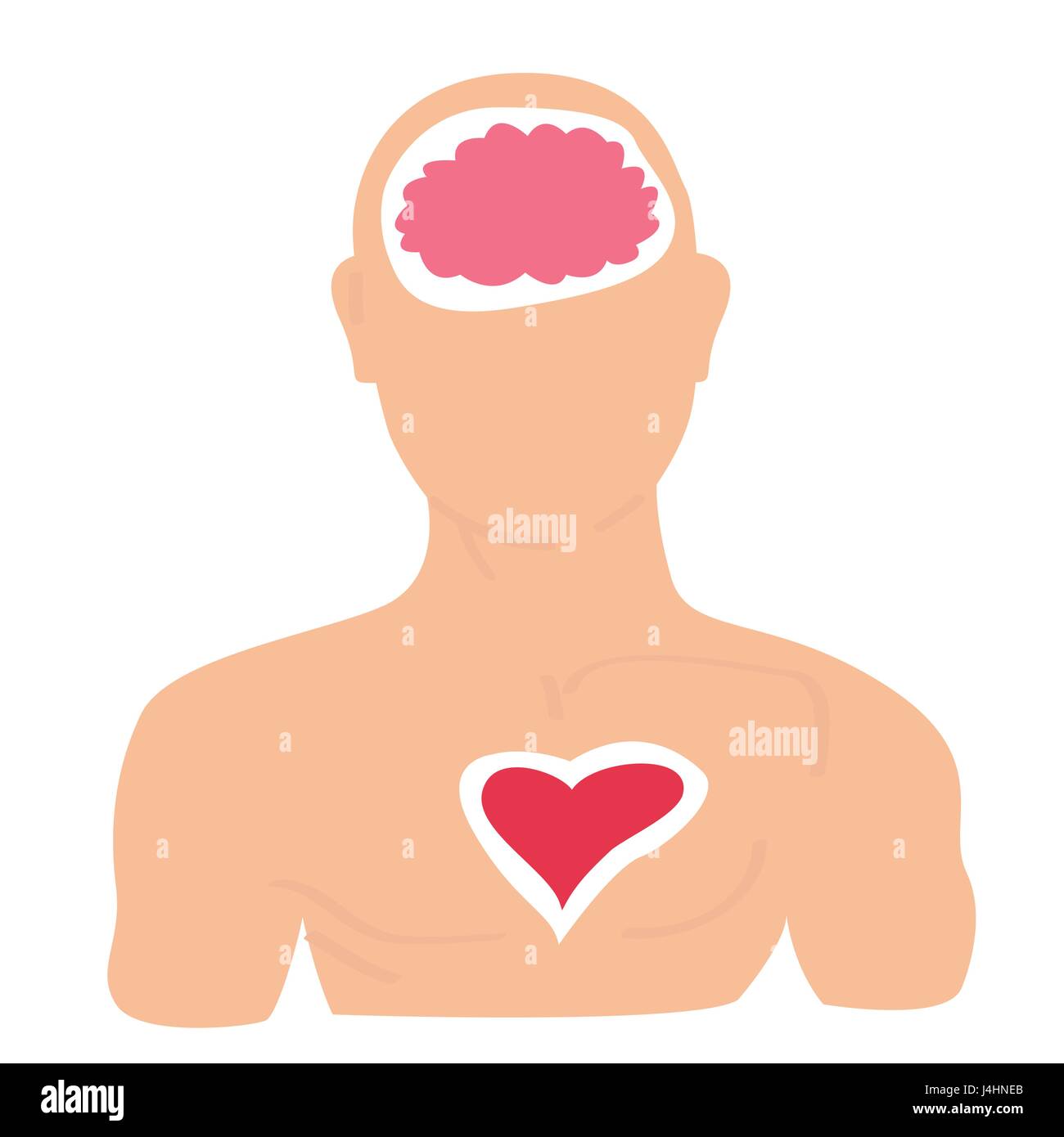 Heart cartoon inside human head hi-res stock photography and images - Alamy