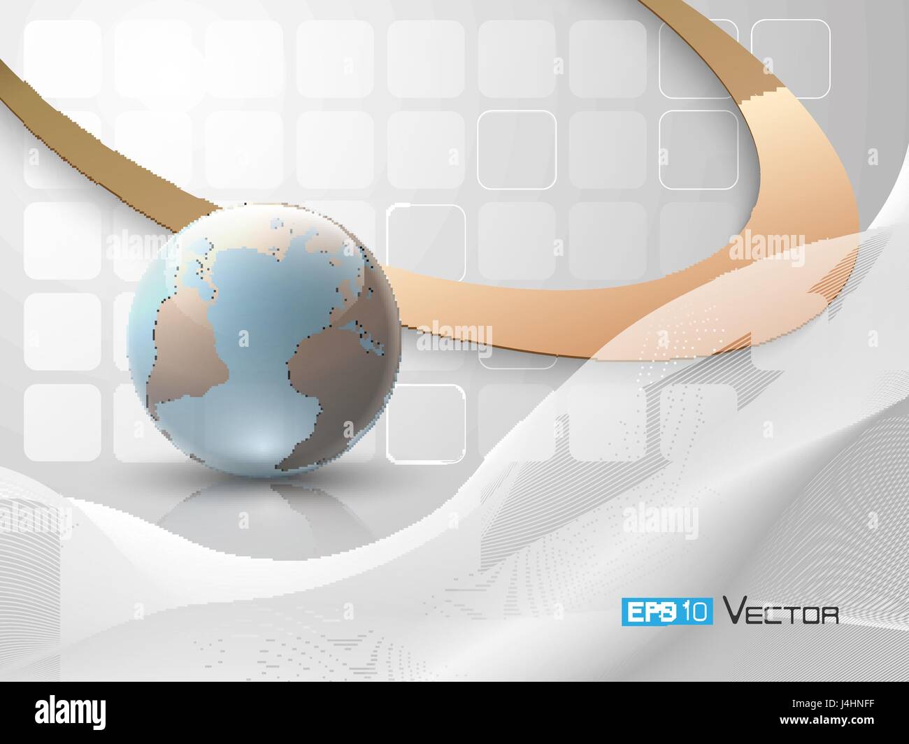 Abstract background with globe, vector illustration. Used clipping and opacity masks. Stock Vector