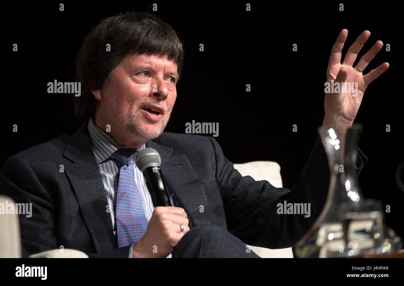 Documentary filmmaker Ken Burns speaks after a screening of his upcoming PBS documentary series The Vietnam War at the LBJ Presidential Library April 27, 2017 in Austin, Texas.     (photo by Jay Godwin/LBJ Presidential Library  via Planetpix) Stock Photo