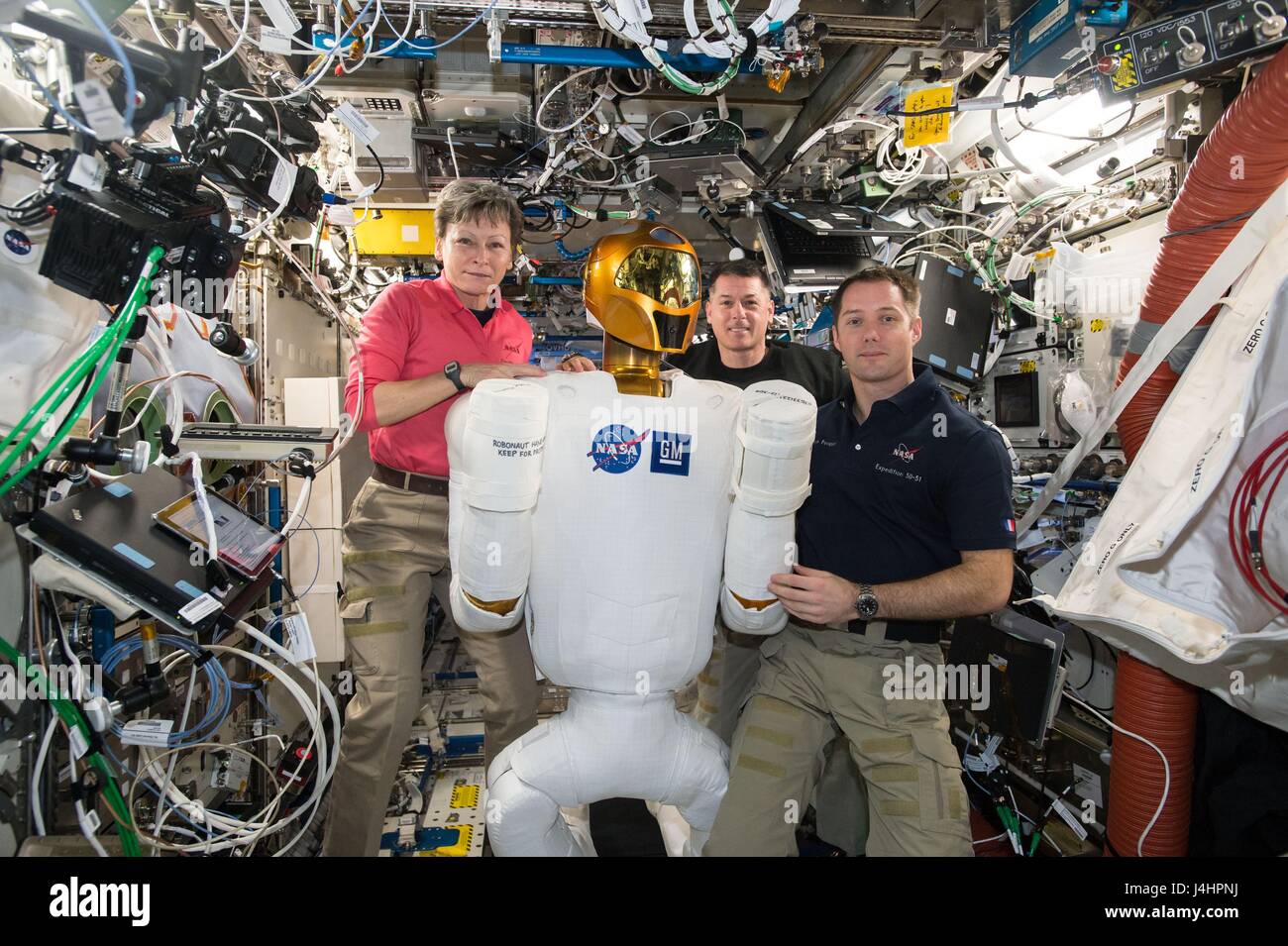 Astronauts Floating In Space Station