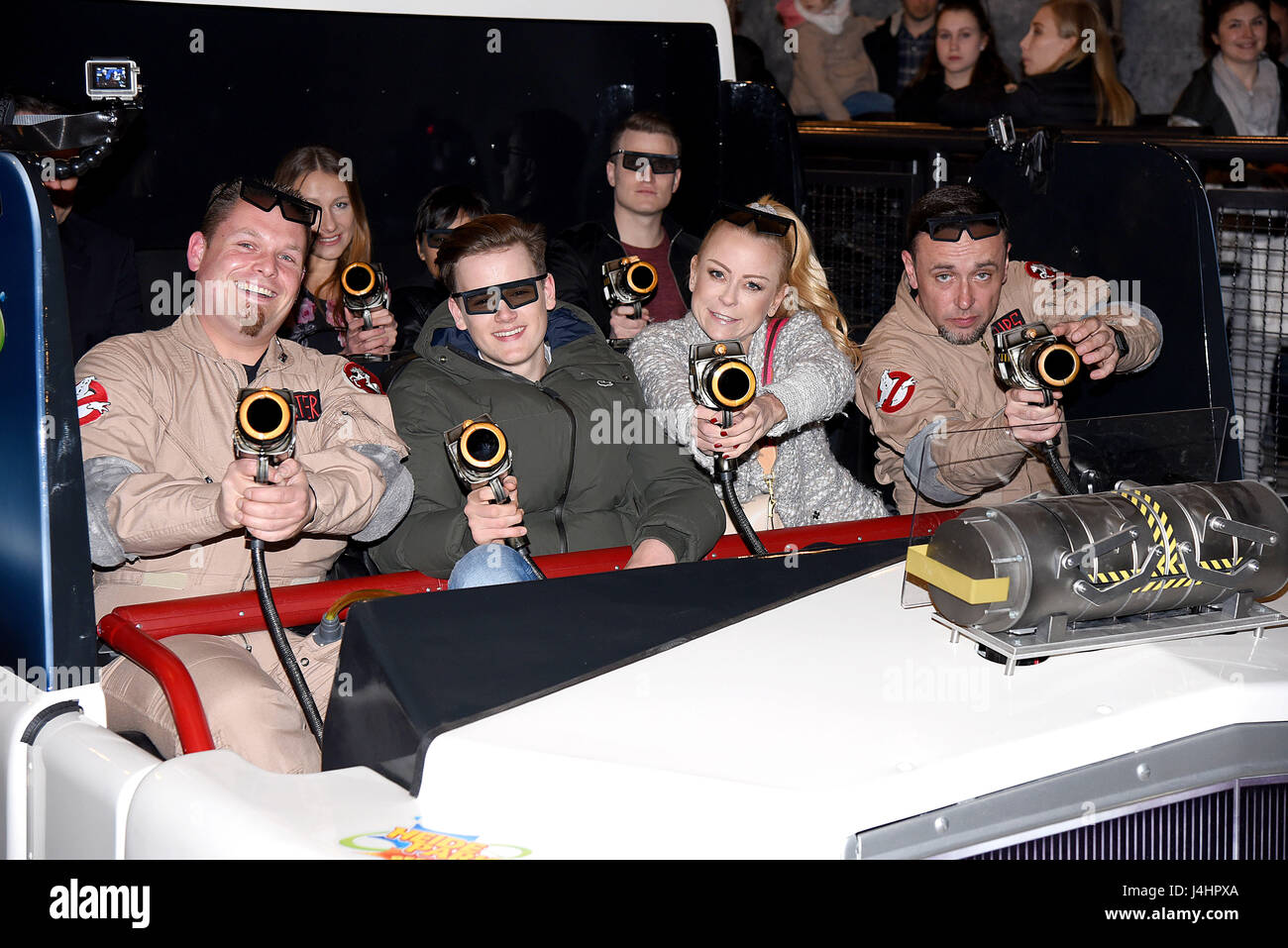 Unveiling of the new Heide Park attraction 'Ghostbusters 5D' at Heide Park Resort.  Featuring: Jenny Elvers, Paul Jolig Where: Soltau, Germany When: 11 Apr 2017 Credit: WENN.com Stock Photo