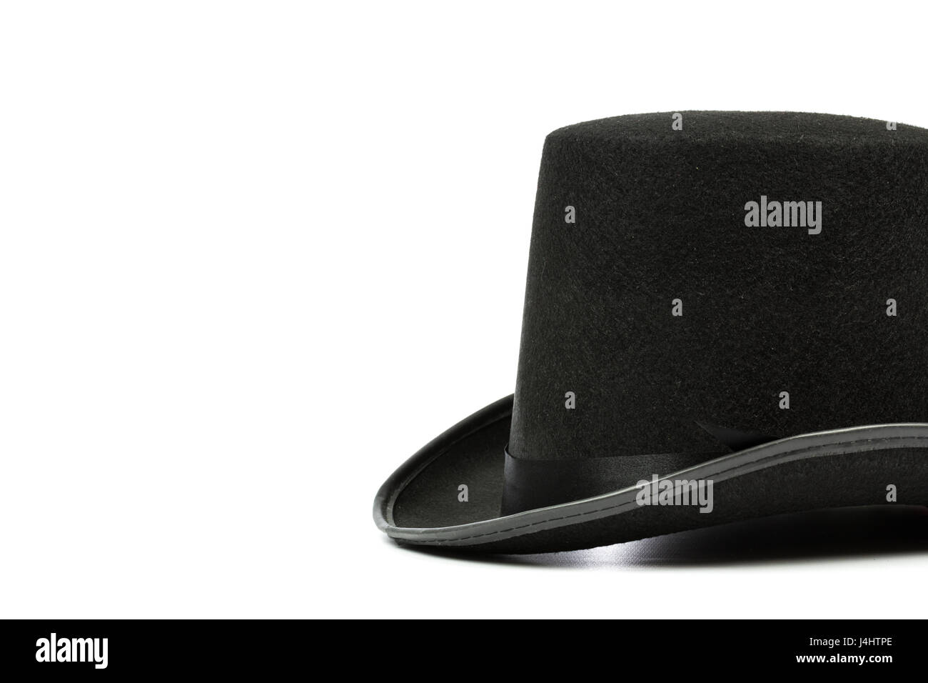 isolated black tall hat on white background Stock Photo - Alamy