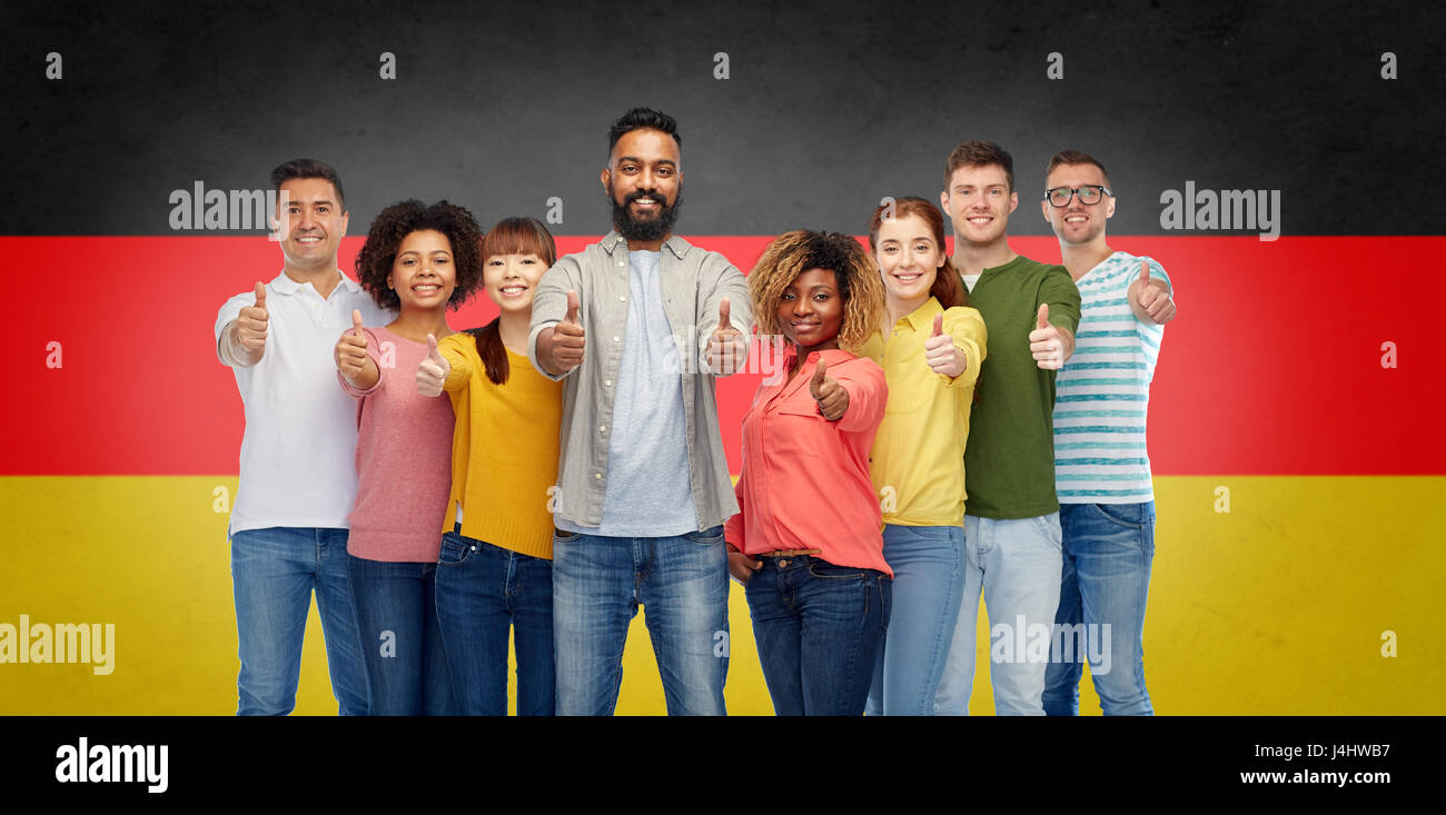 international group of people showing thumbs up Stock Photo - Alamy