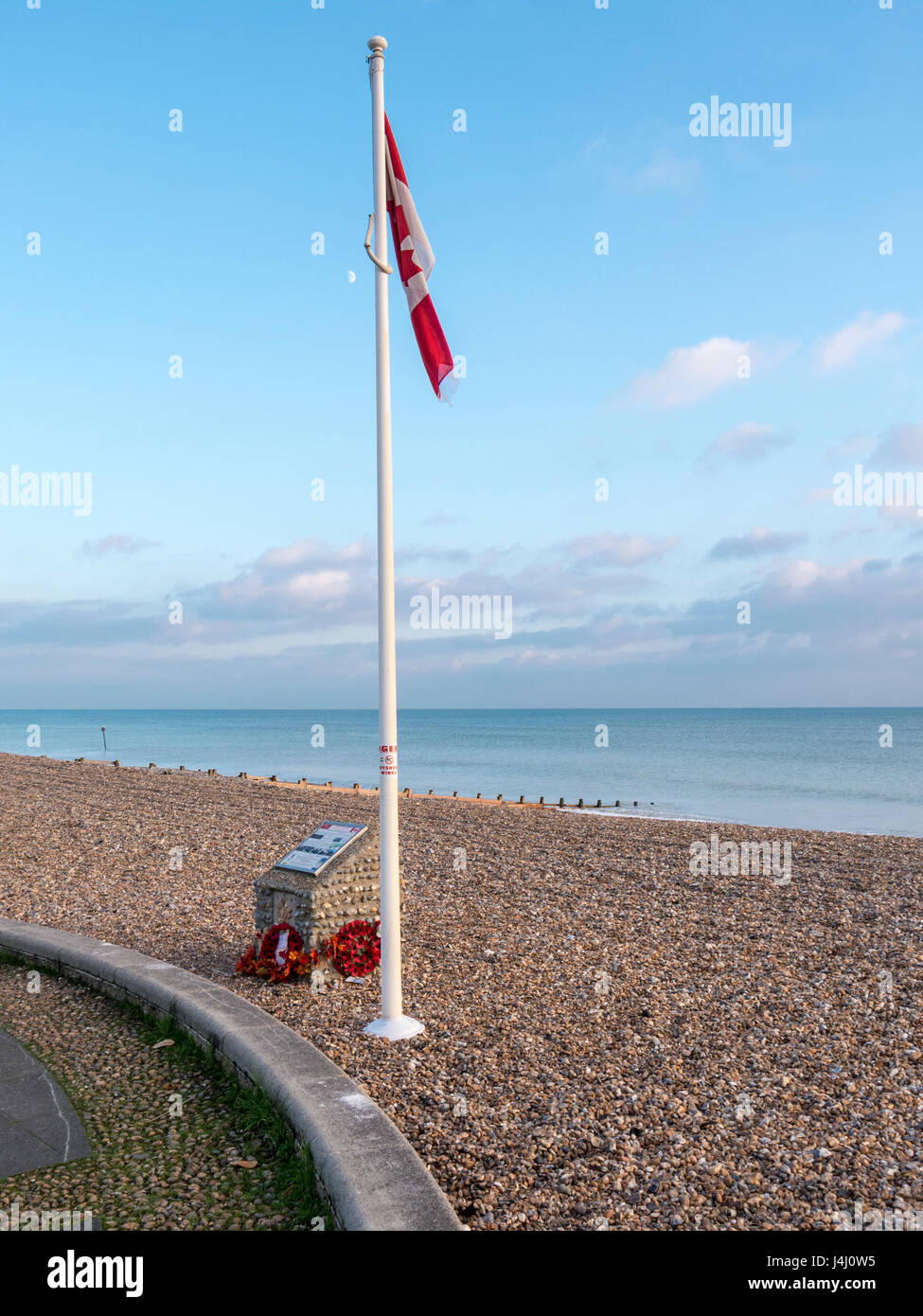 Canadian War Memorial, Worthing seafront, Worthing, West Sussex, UK. Stock Photo