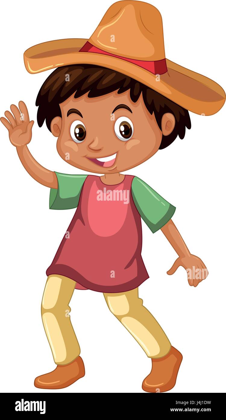 Mexican boy wearing hat illustration Stock Vector Image & Art - Alamy