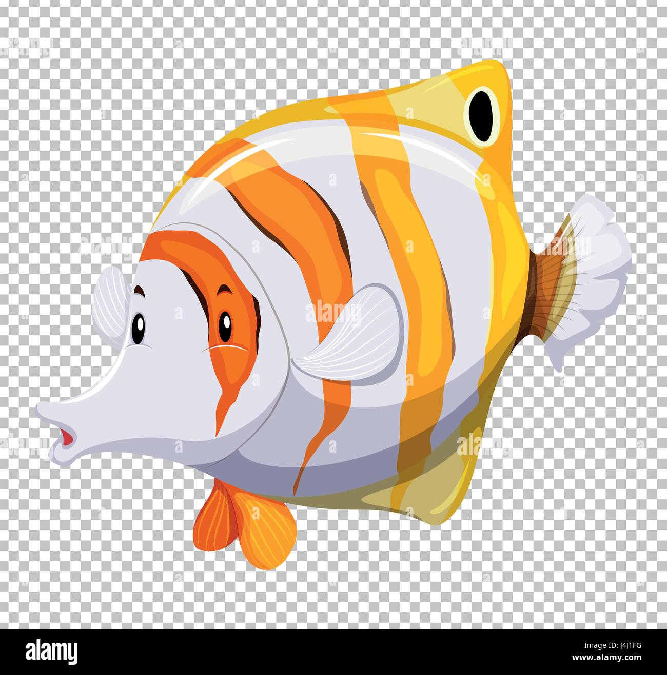 Cute fish on transparent background illustration Stock Vector