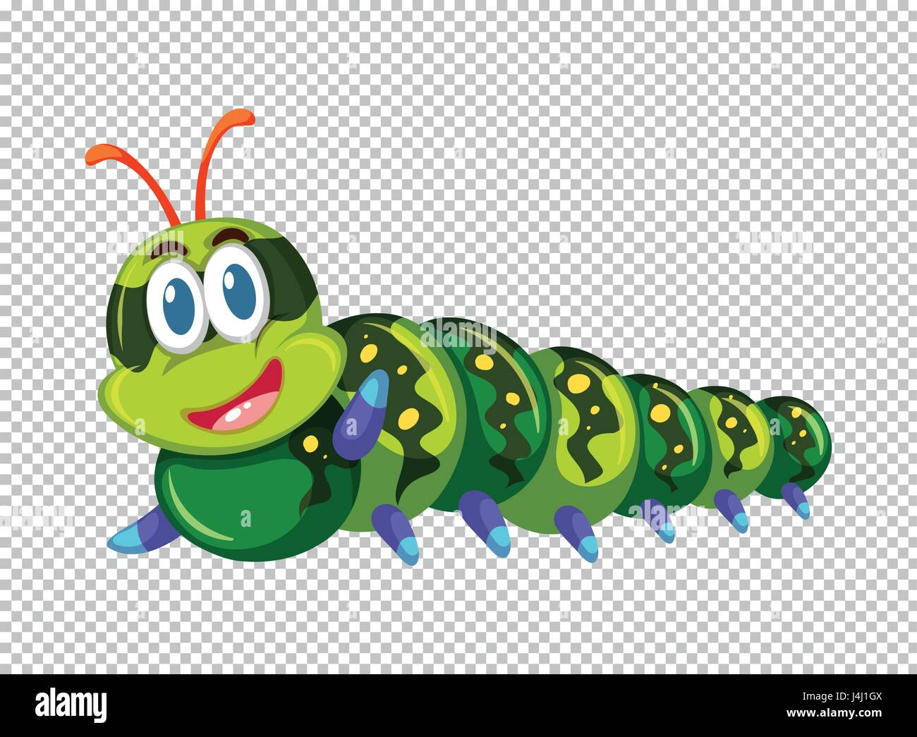 Green caterpillar in green color illustration Stock Vector Image & Art ...