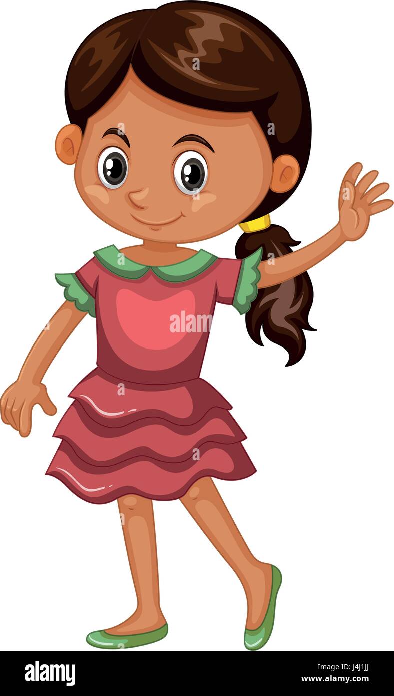 Girl in pink dress illustration Stock Vector Image & Art - Alamy
