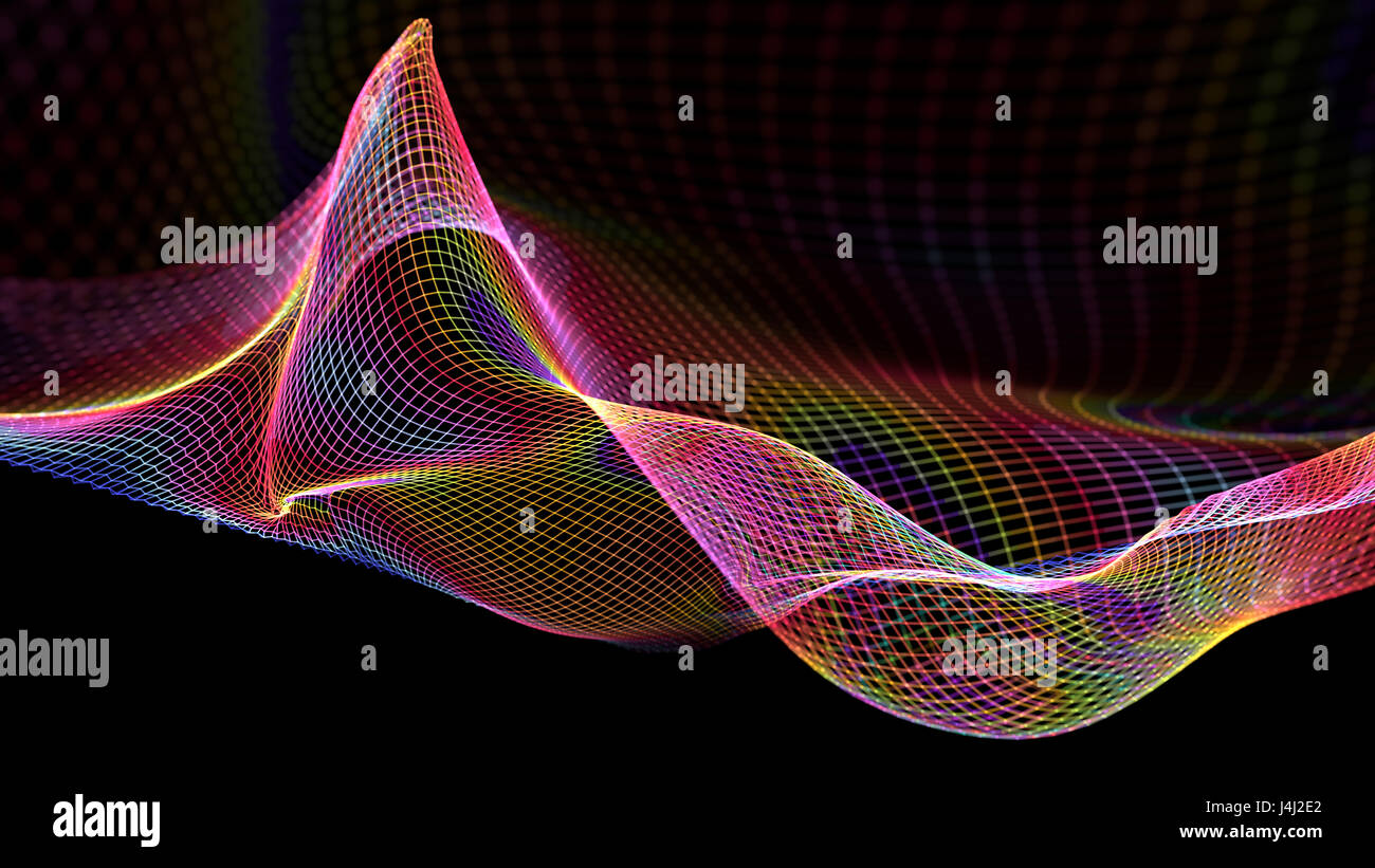 Abstract colorful wave against a dark background Stock Photo - Alamy