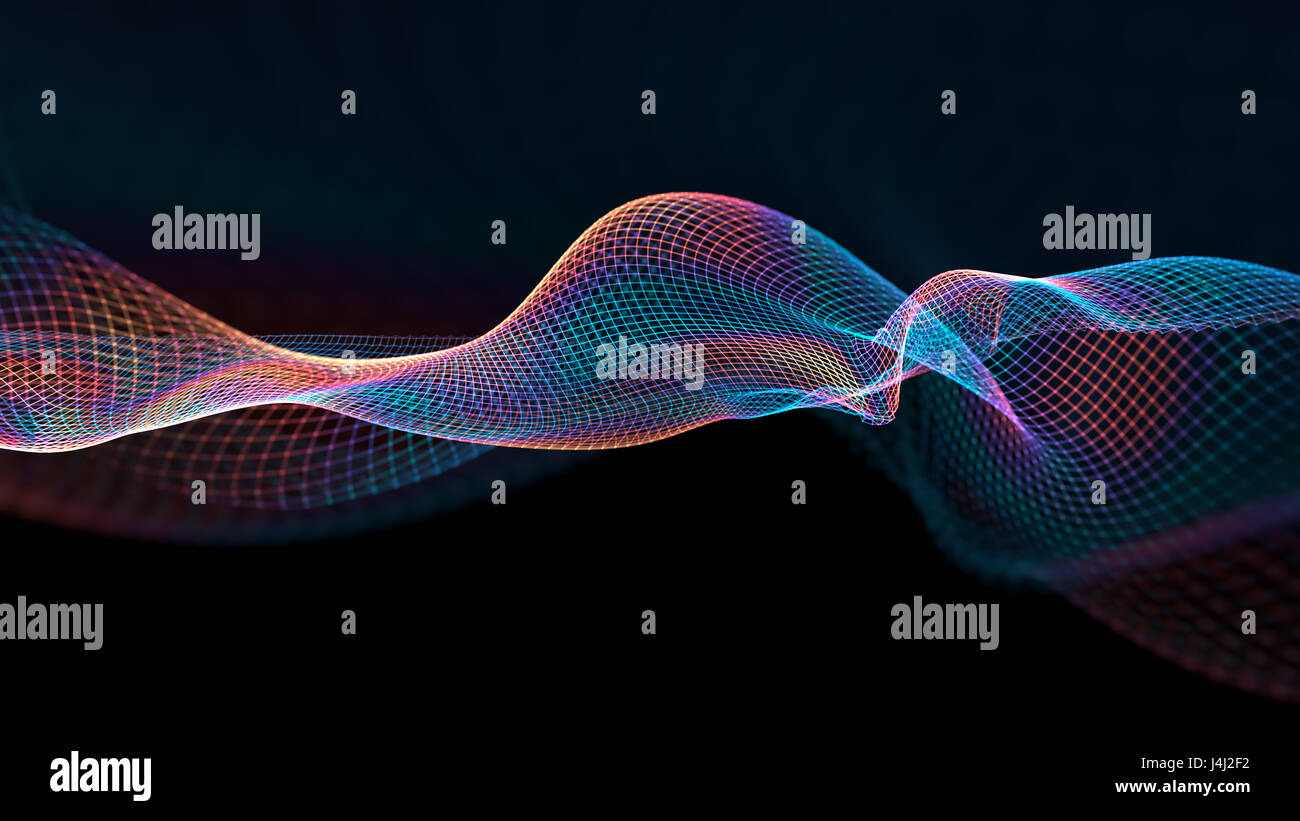 Abstract colorful wave against a dark background Stock Photo - Alamy