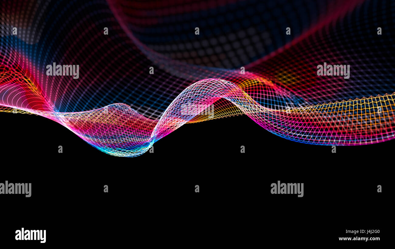 Abstract colorful wave against a dark background Stock Photo - Alamy