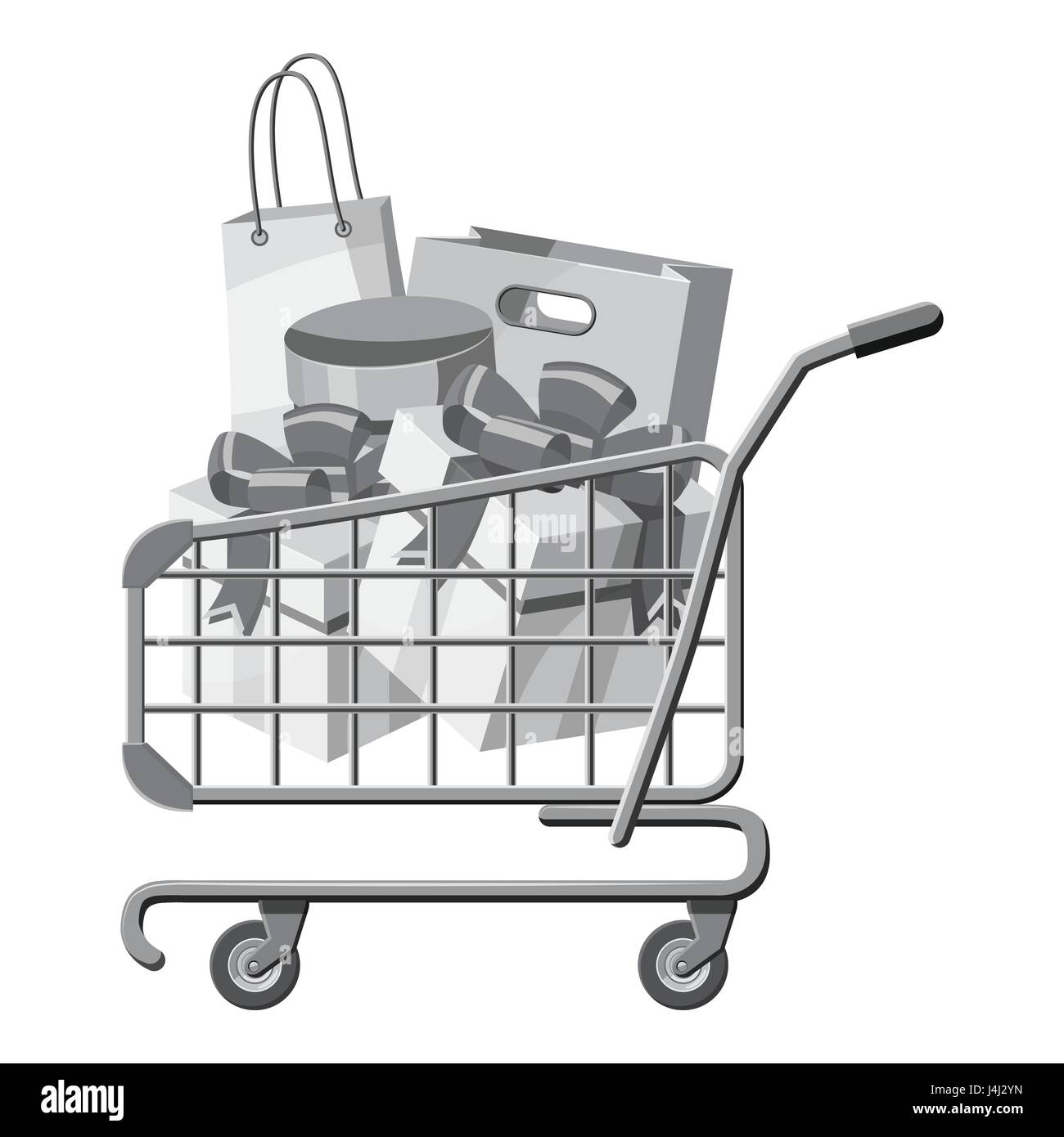 Sale shopping cart with boxes icon Stock Vector Image & Art - Alamy