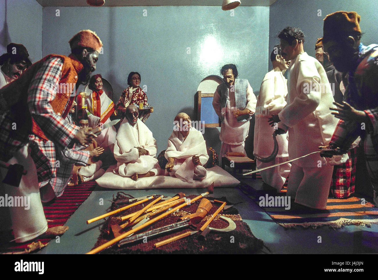Glimpses of mahatma gandhi began fast for communal harmony, india, asia Stock Photo