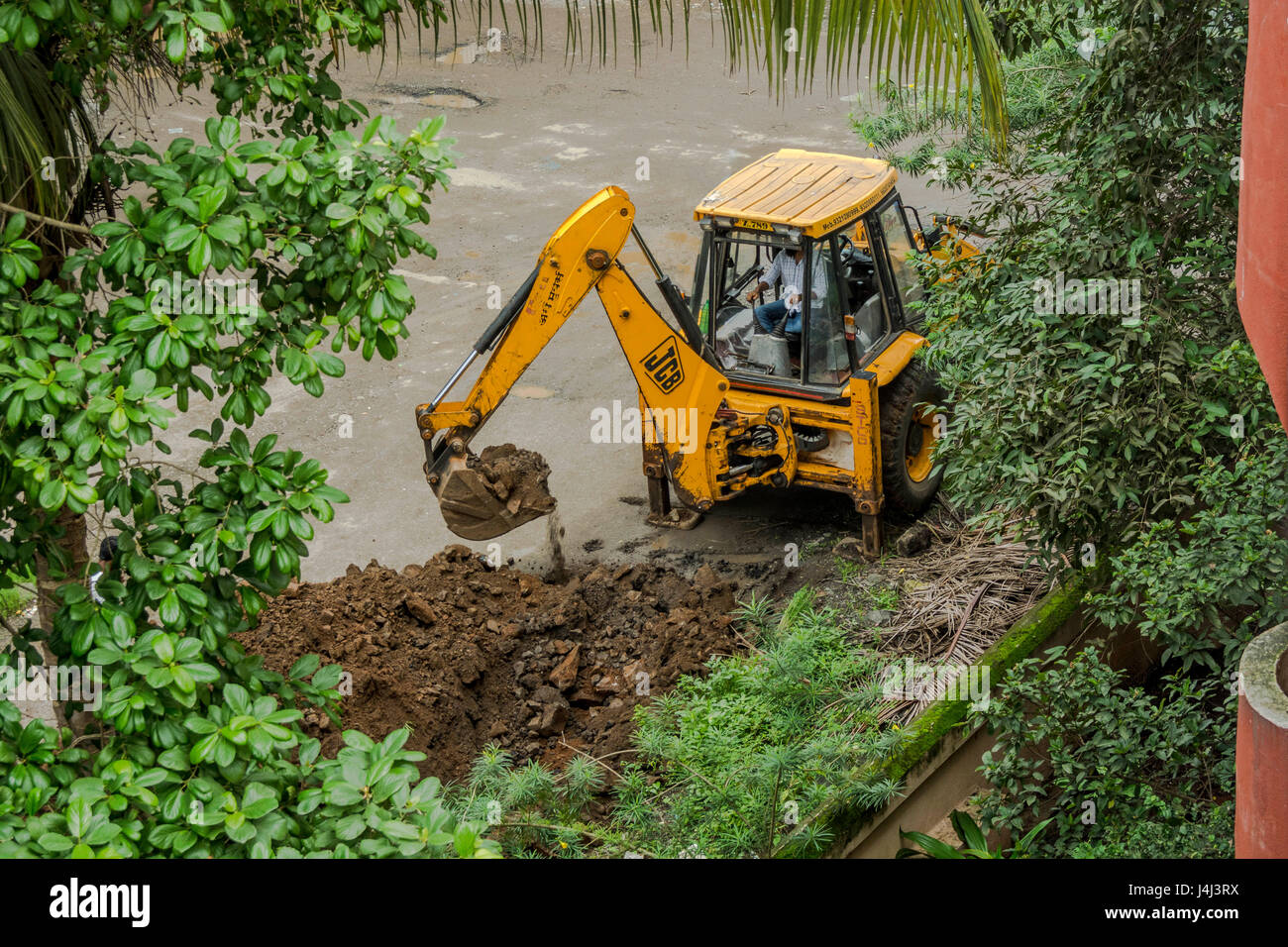 JCB excavator, kalyan, thane, maharashtra, india, asia Stock Photo
