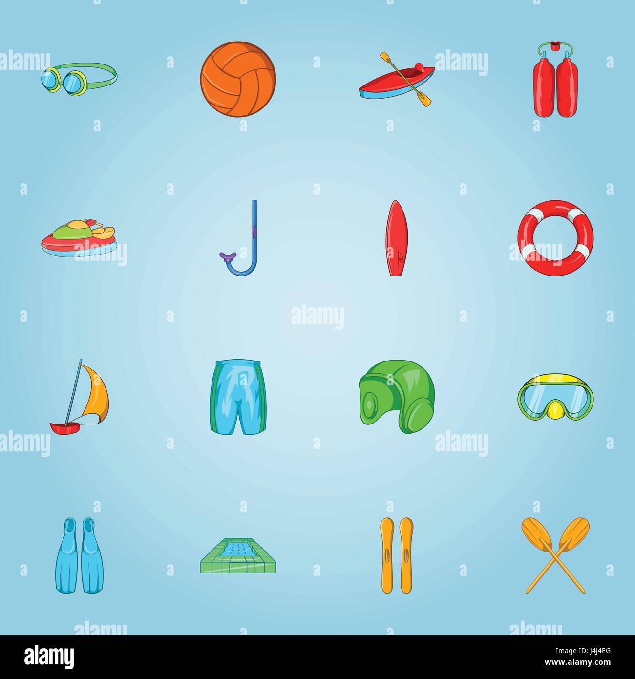 Water sports icons set, cartoon style Stock Vector Image & Art - Alamy