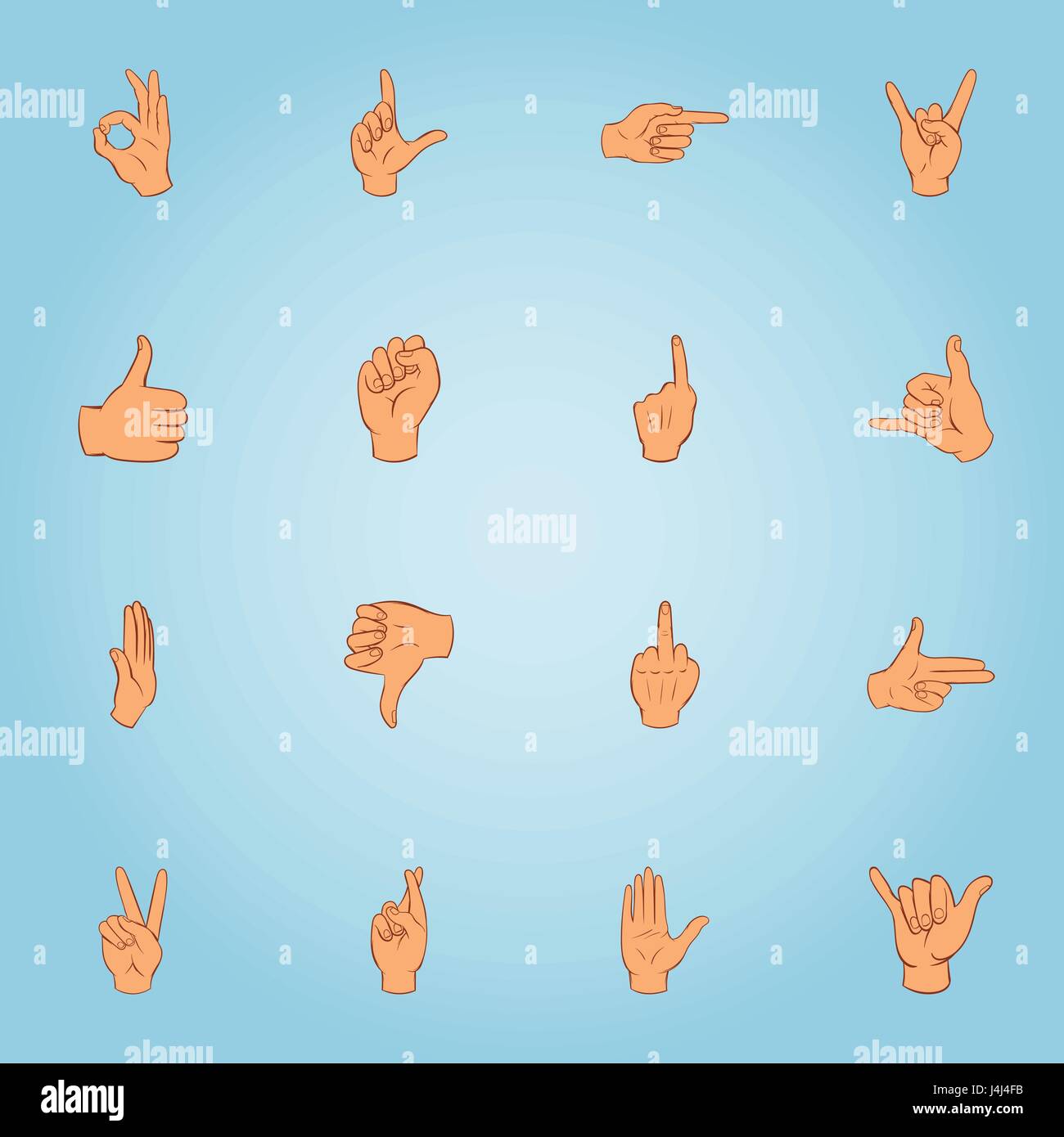 Gestures icons set, cartoon style Stock Vector Image & Art - Alamy