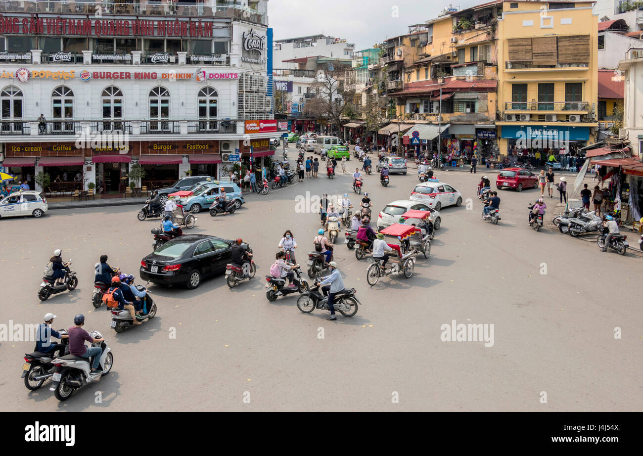 Traffic congestion in Hanoi Vietnam Stock Photo
