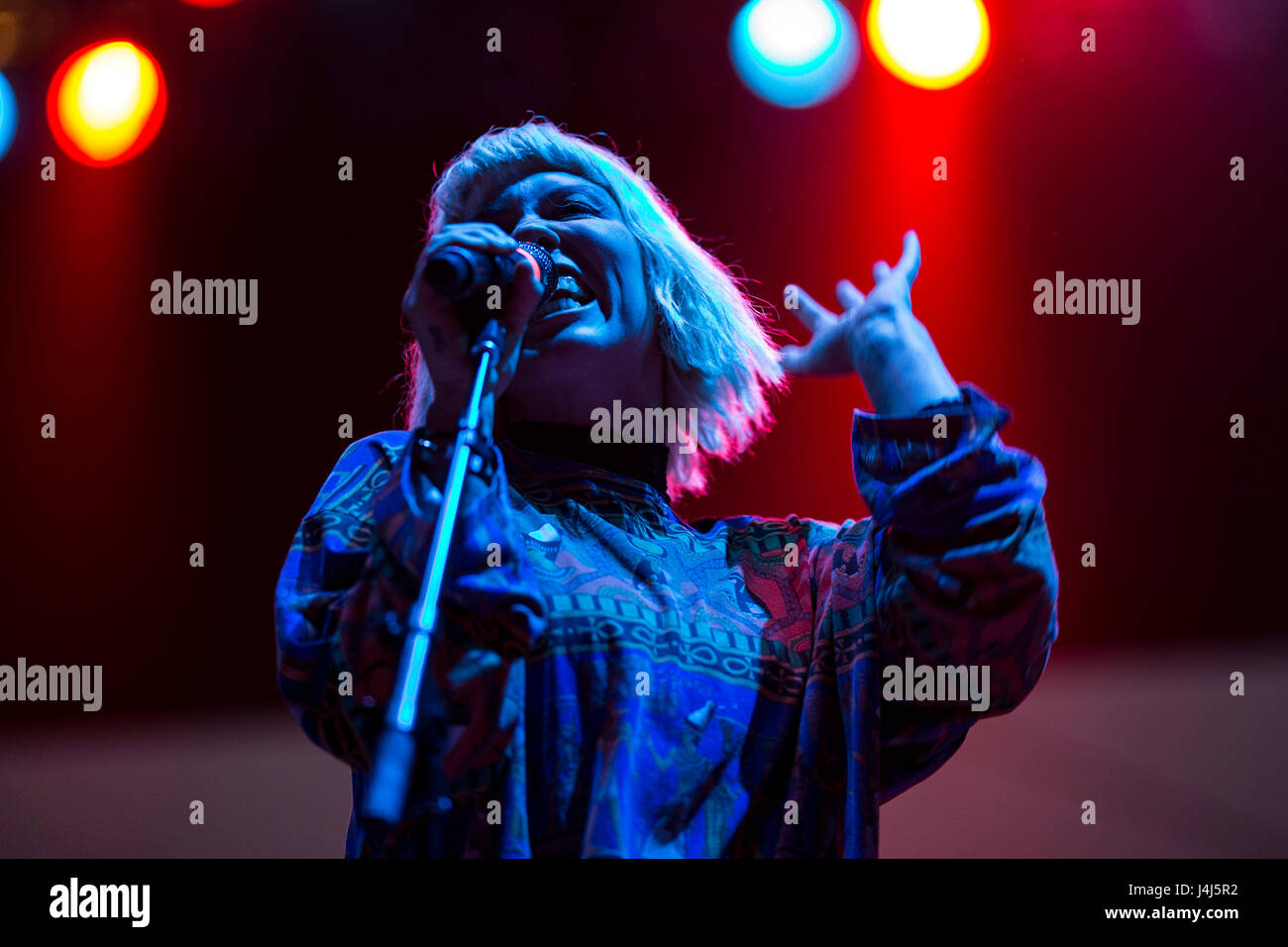 Hannah Hooper , vocalist of GROUPLOVE performs at the 2017 Beale Street Music Festival at Tom Lee Park in Memphis, Tenn. on May 5, 2017. Stock Photo