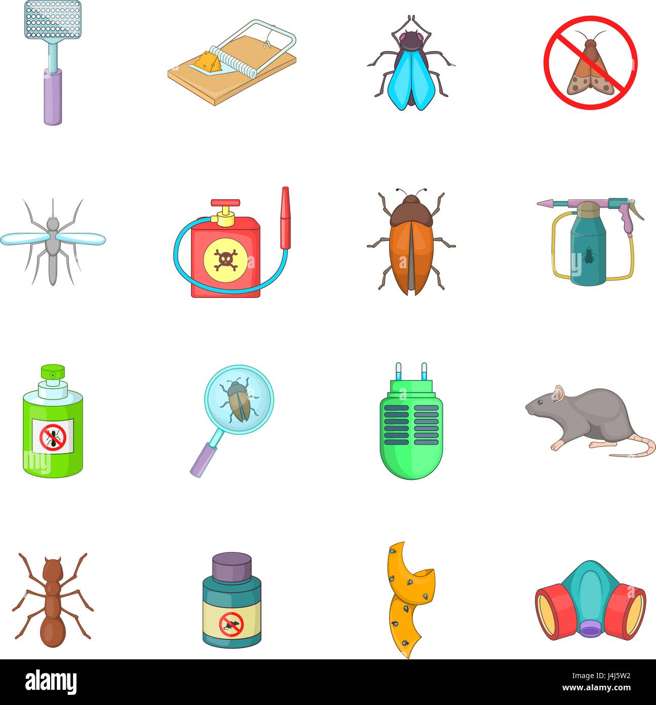 Exterminator icons set, cartoon style Stock Vector Image & Art - Alamy