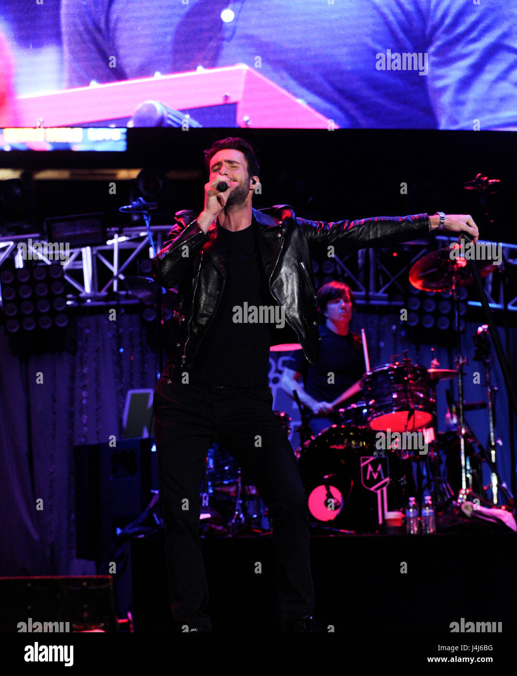 Adam Levine and Maroon 5 perform at 102.7 KIIS FM's Wango Tango at The Home Depot Center on May 11, 2013 in Carson, California. Stock Photo