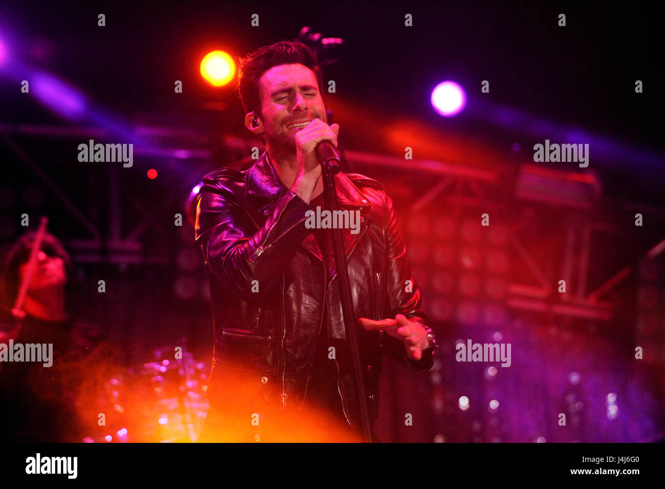 Adam Levine and Maroon 5 perform at 102.7 KIIS FM's Wango Tango at The Home Depot Center on May 11, 2013 in Carson, California. Stock Photo