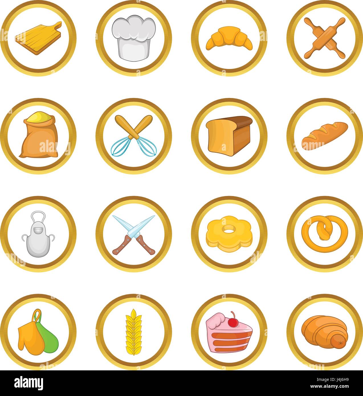 Bakery vector set, cartoon style Stock Vector Image & Art - Alamy