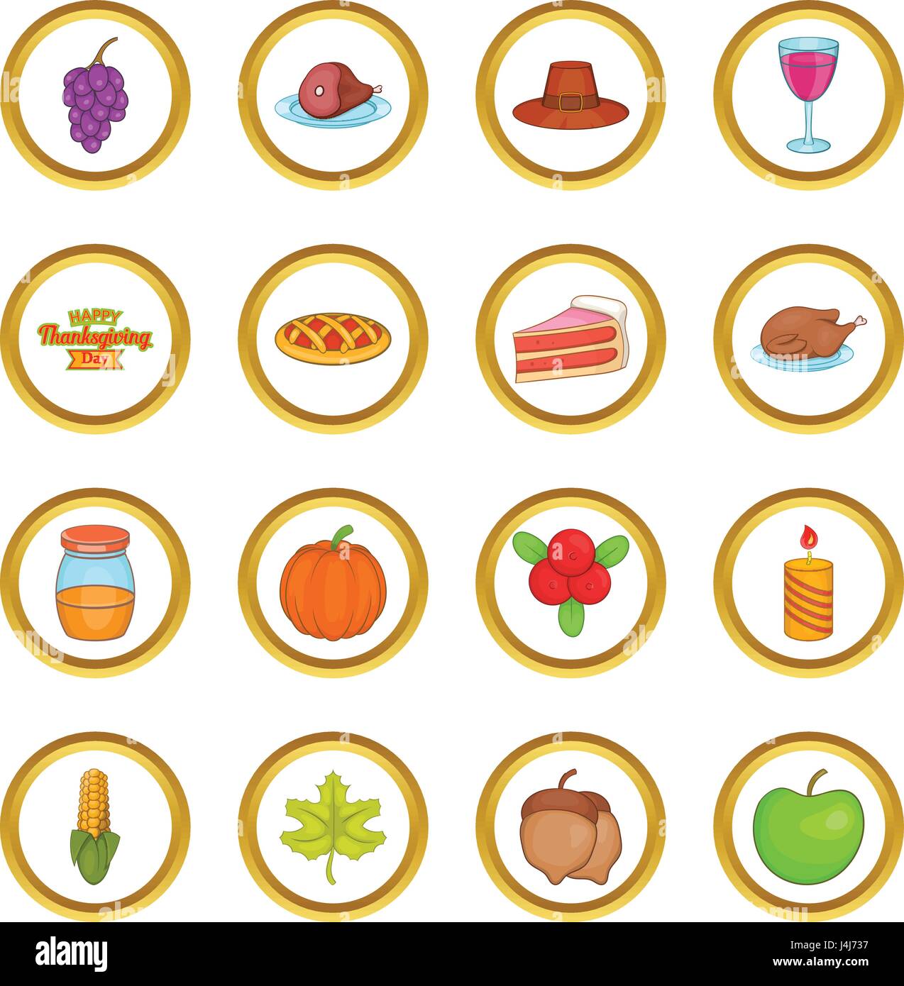 Thanksgiving vector set, cartoon style Stock Vector Image & Art - Alamy
