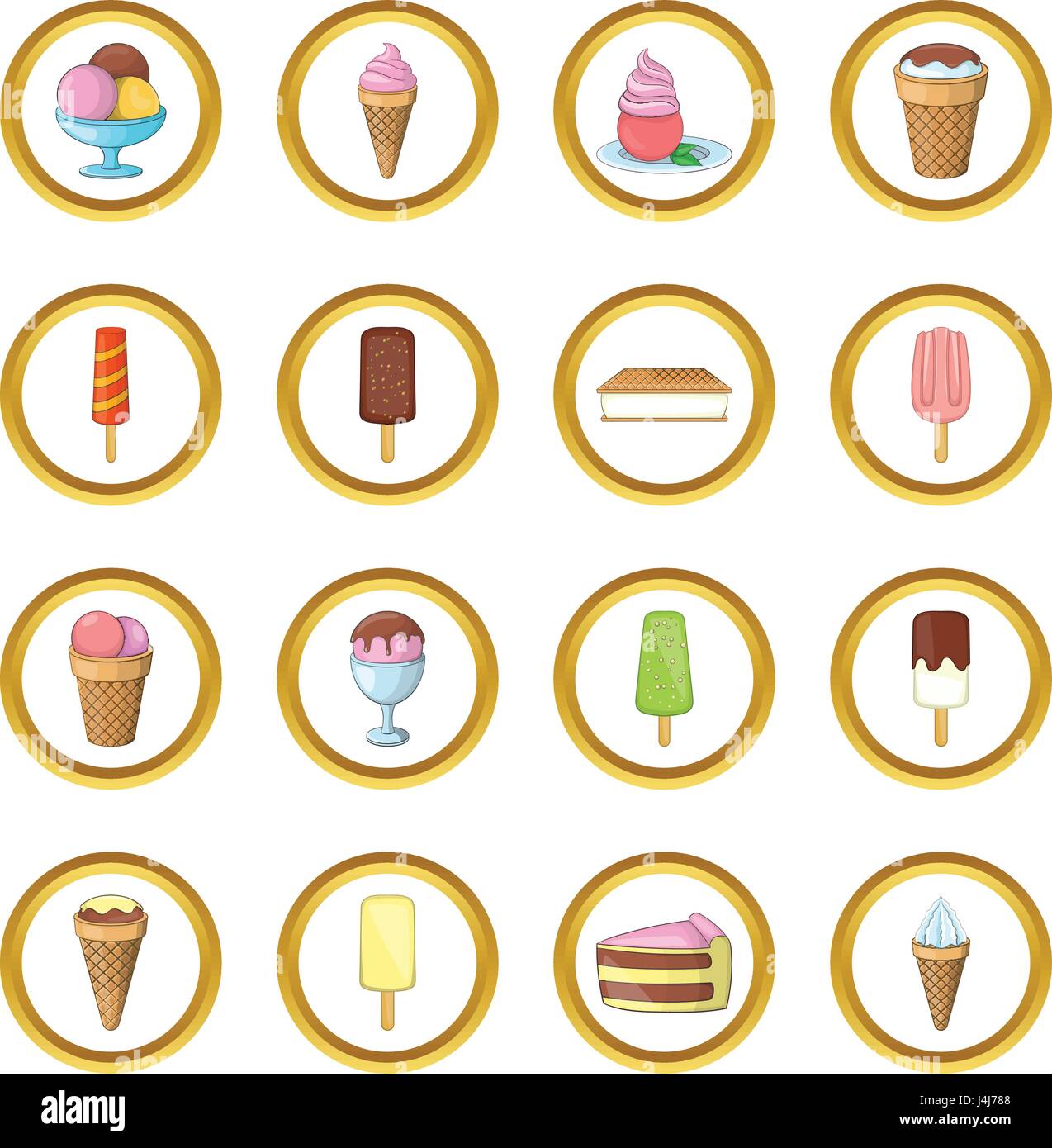 Ice cream vector set, cartoon style Stock Vector Image & Art - Alamy