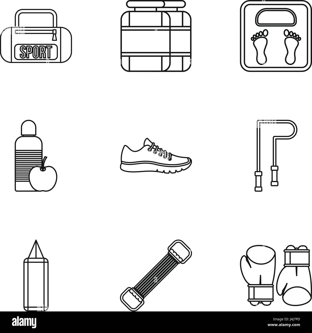Sport icons set, outline style Stock Vector Image & Art - Alamy