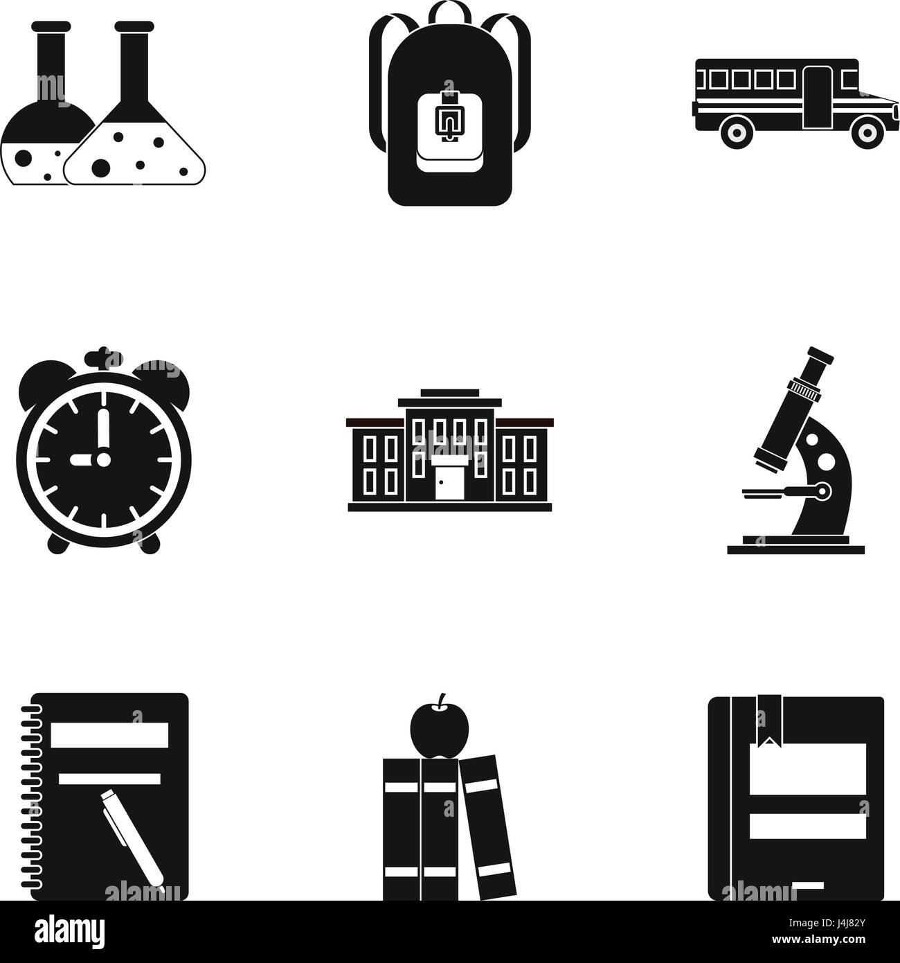 School icons set, simple style Stock Vector Image & Art - Alamy