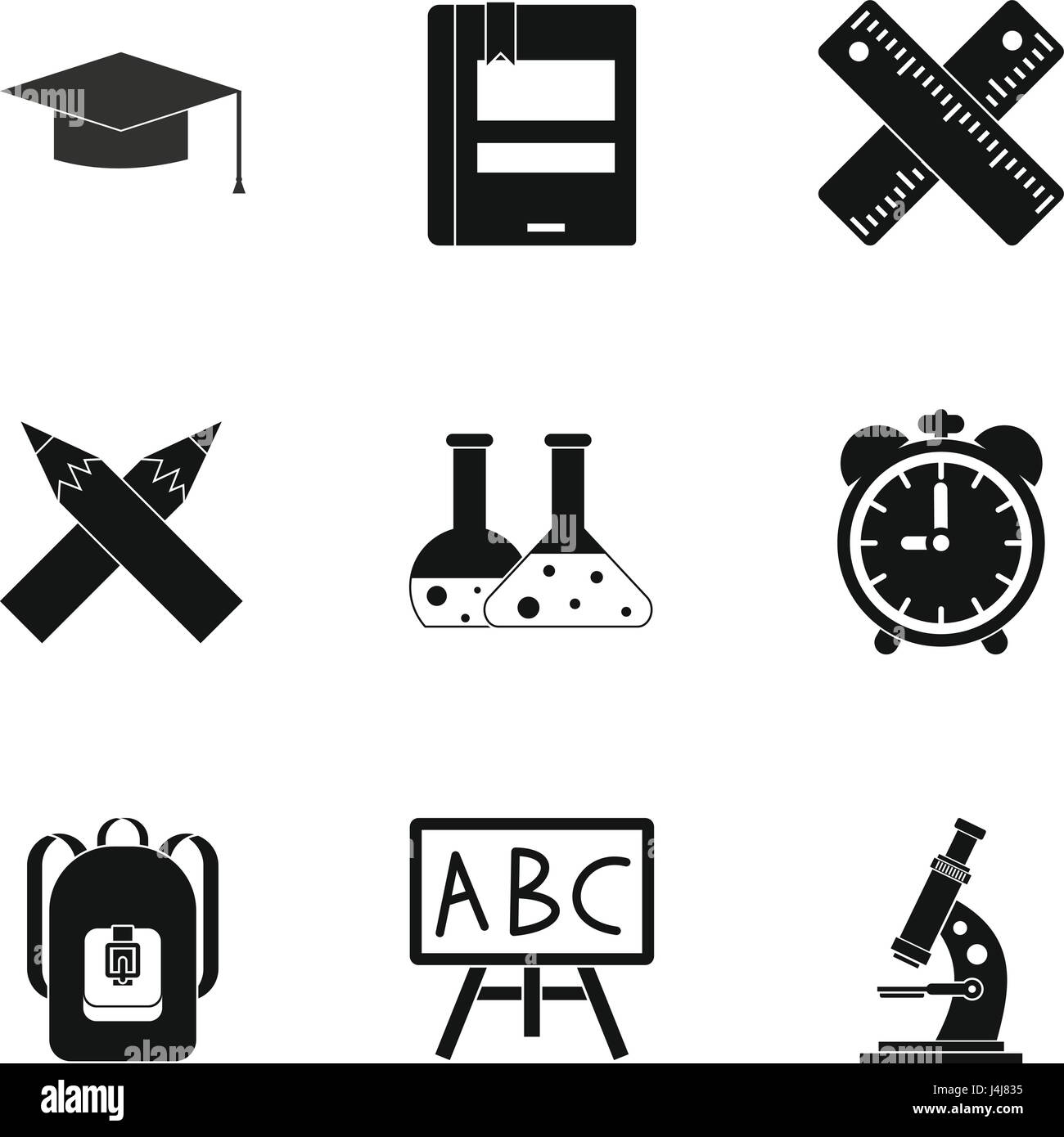 Schooling icons set, simple style Stock Vector Image & Art - Alamy