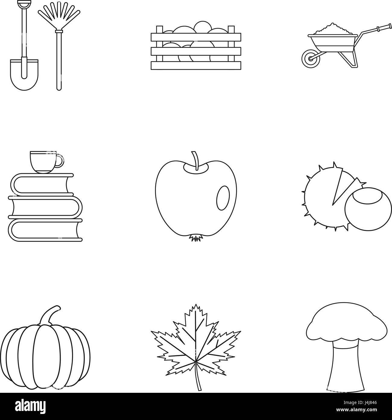 Season of year autumn icons set, outline style Stock Vector Image & Art ...