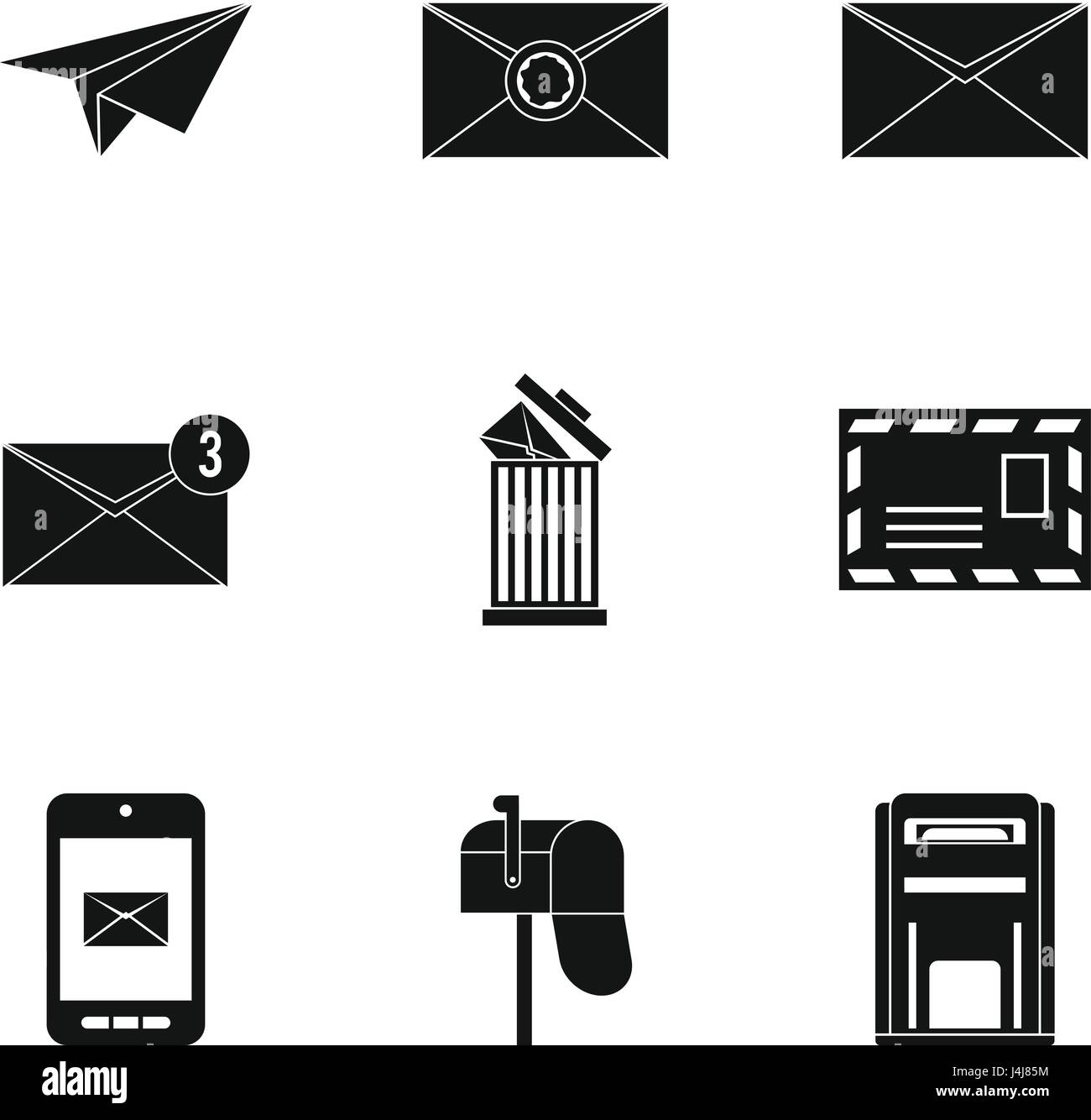 E-mail icons set, simple style Stock Vector Image & Art - Alamy