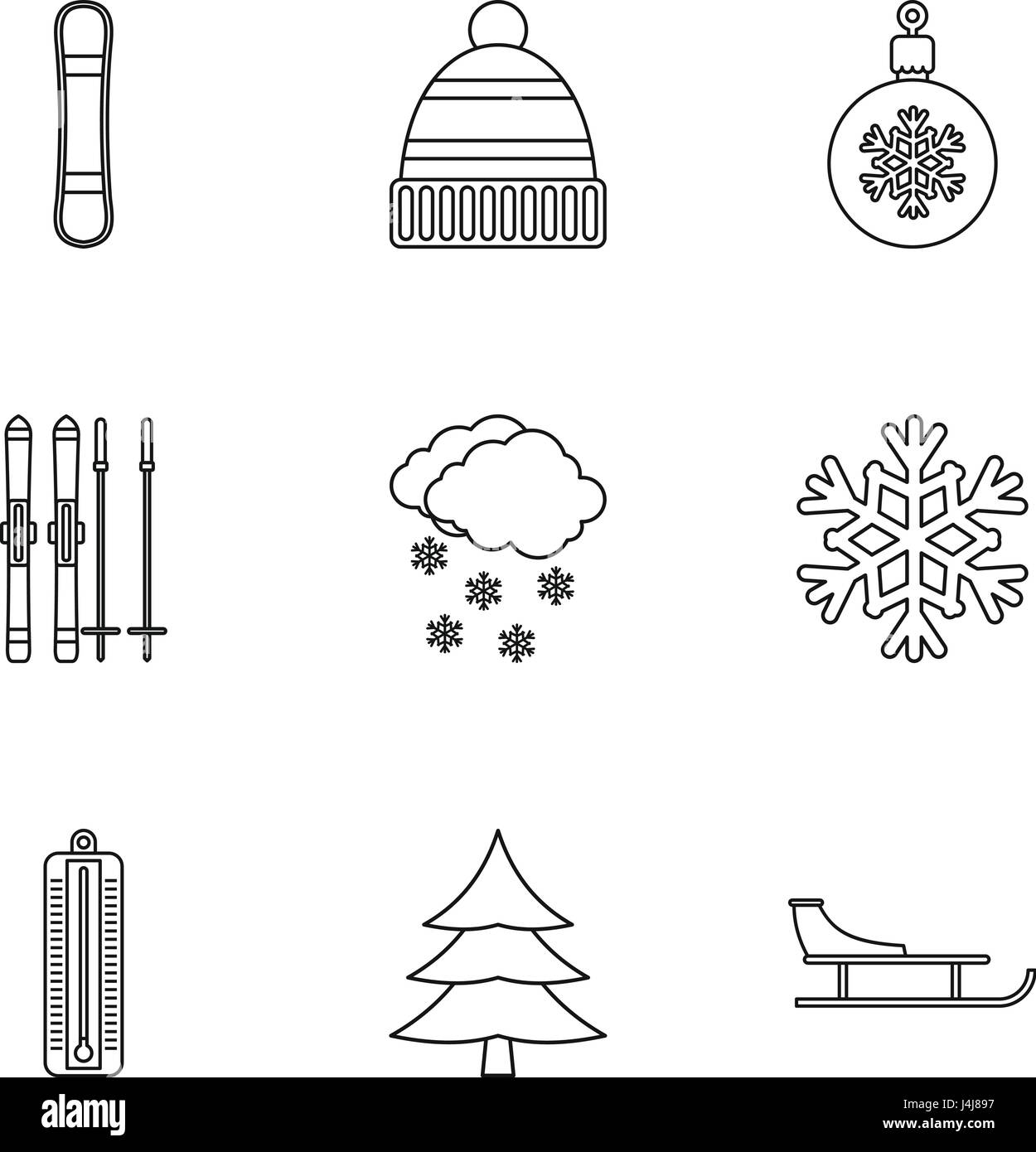 Winter icons set, outline style Stock Vector Image & Art - Alamy