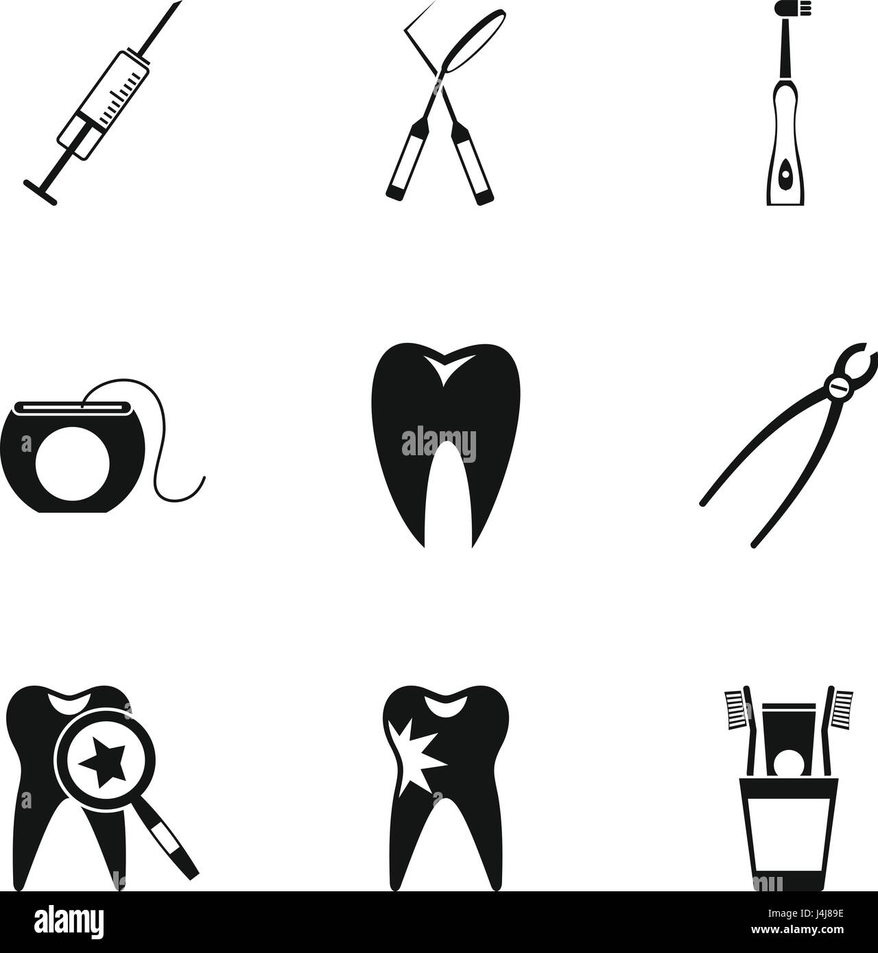 Dental treatment icons set, simple style Stock Vector Image & Art - Alamy