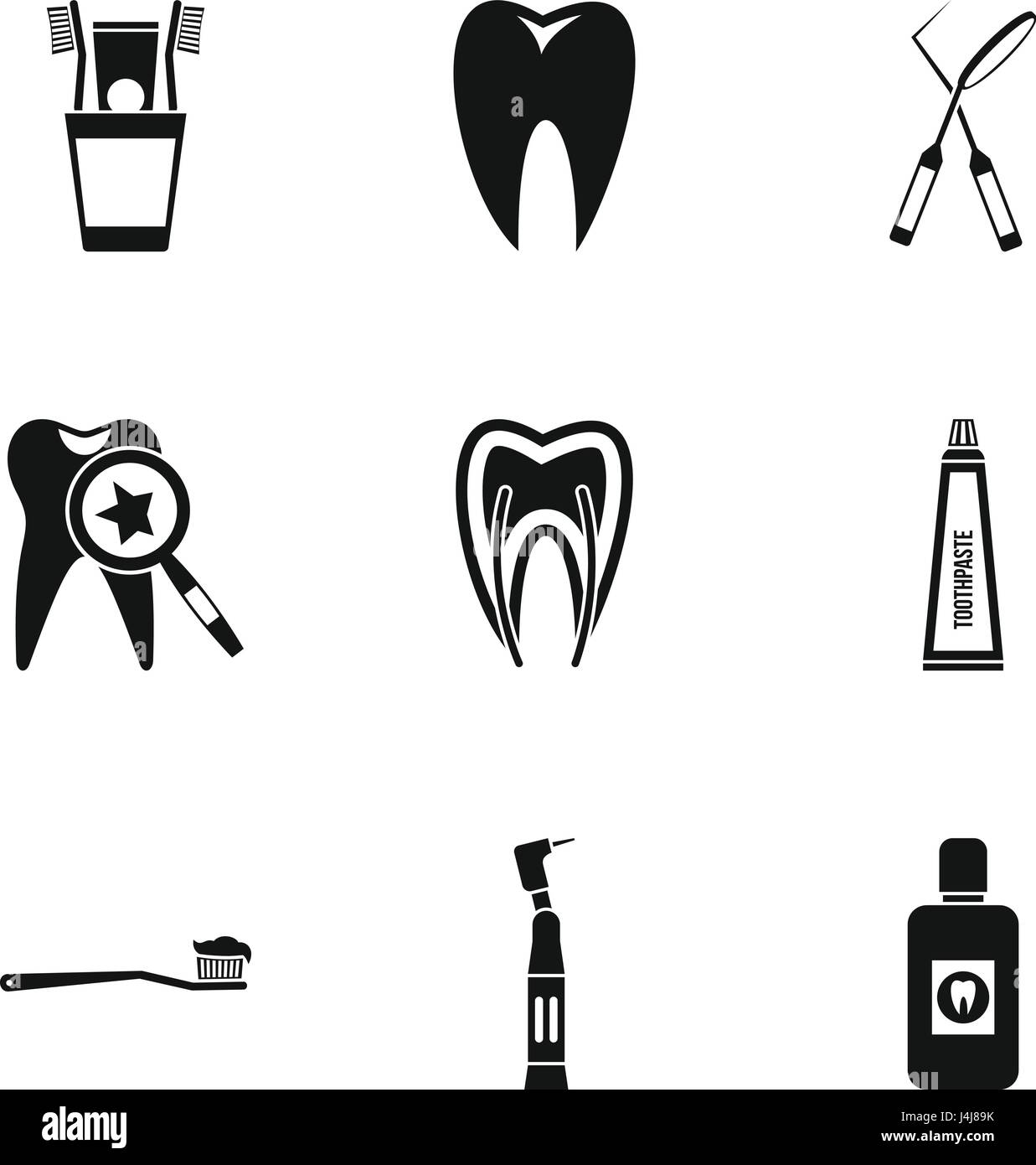 Dentistry icons set, simple style Stock Vector Image & Art - Alamy