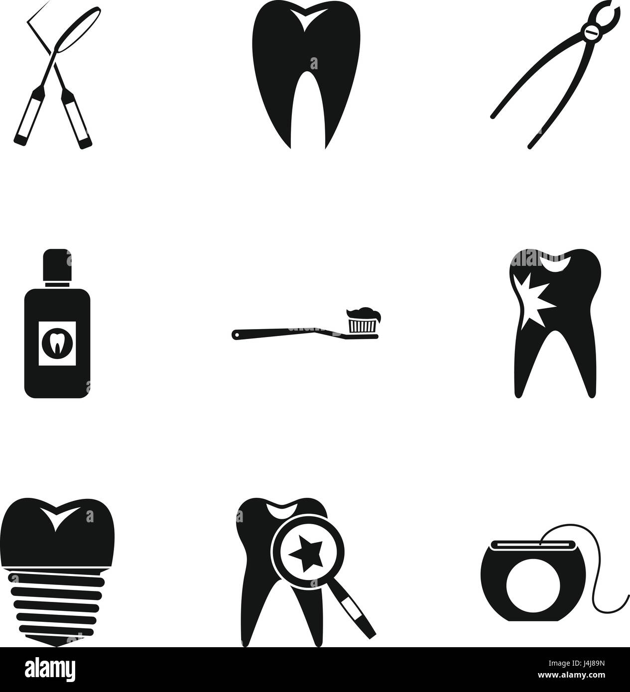 Stomatology icons set, simple style Stock Vector Image & Art - Alamy