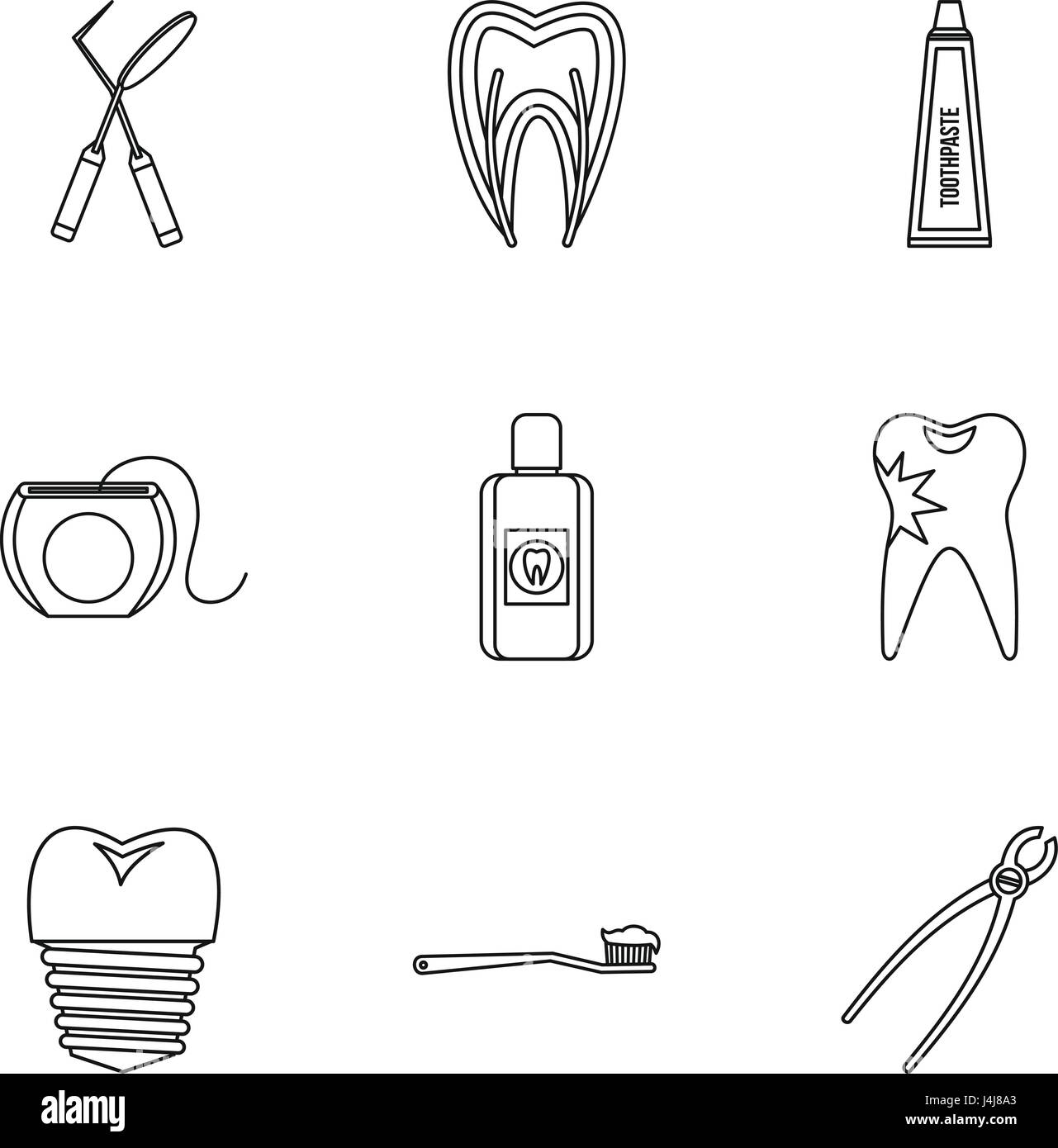 Dental clinic icons set, outline style Stock Vector Image & Art - Alamy