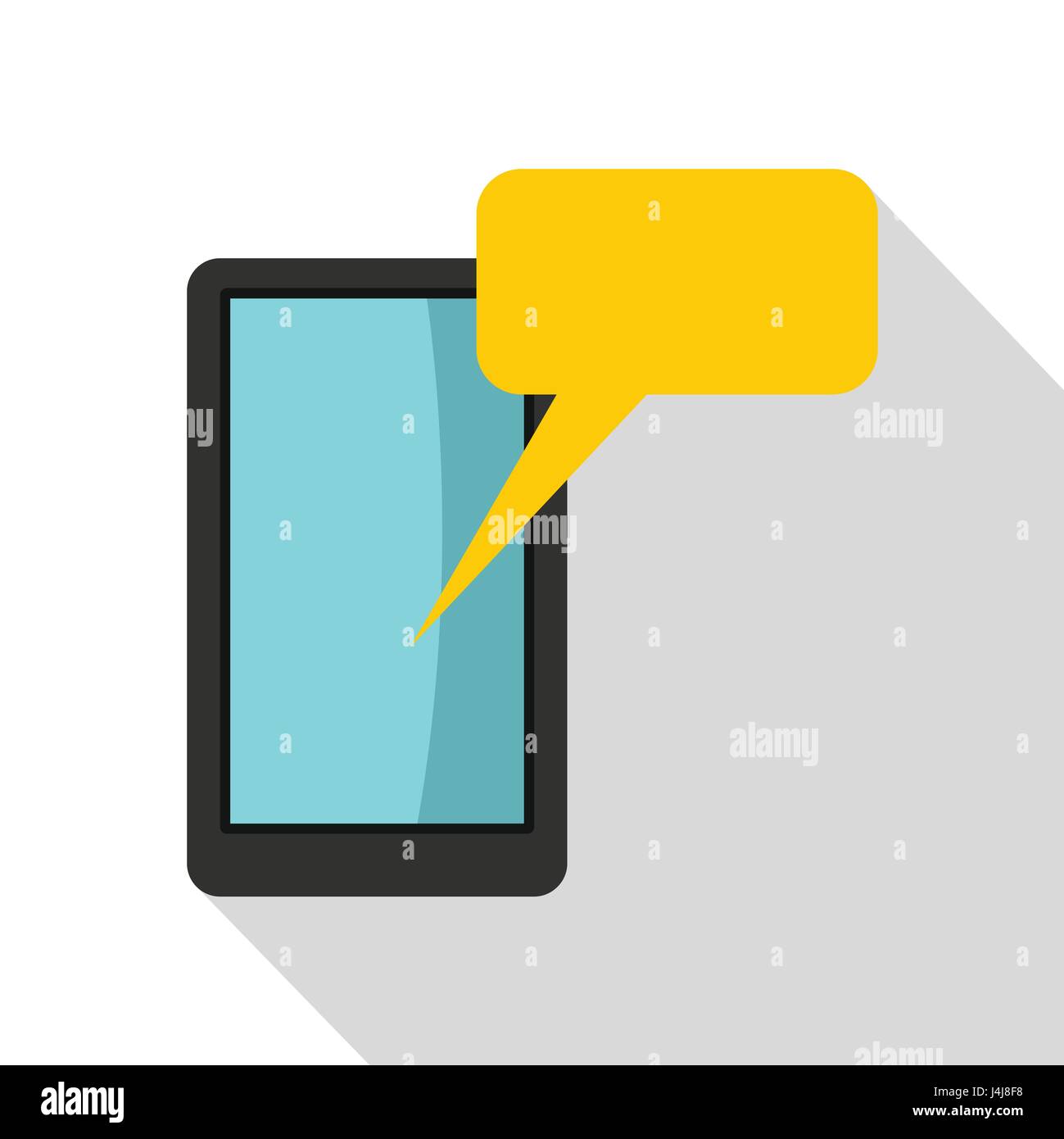 Smartphone with bubble speech icon, flat style Stock Vector Image & Art ...