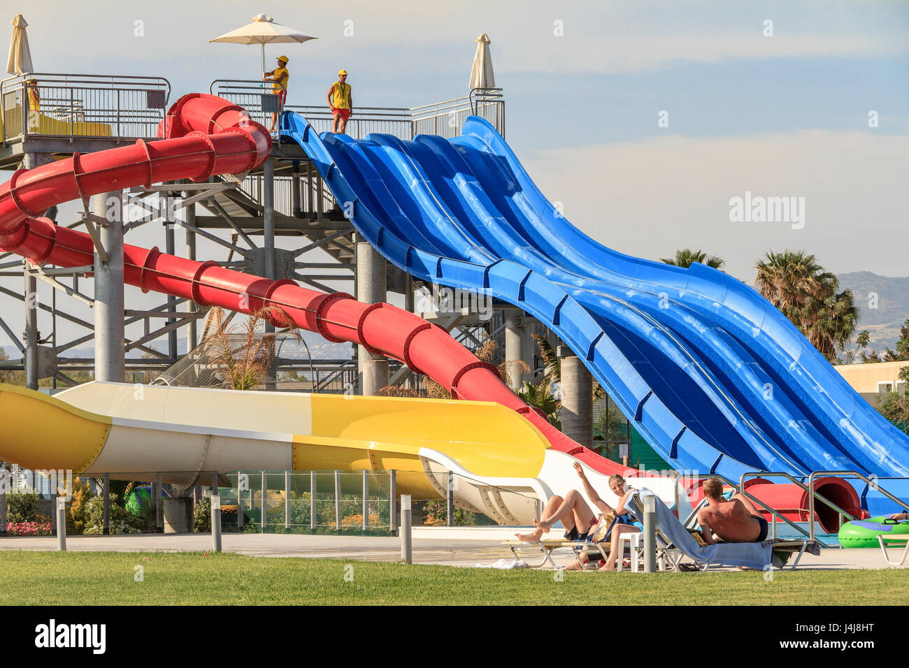 Water Slide Paphos Cyprus Stock Photo Alamy