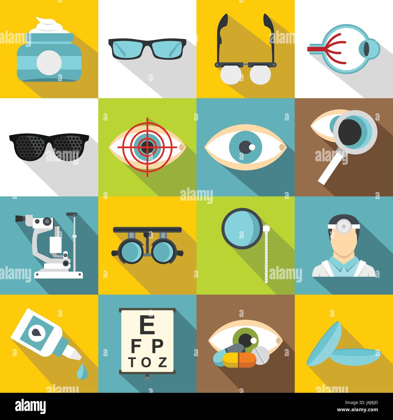 Ophthalmologist tools icons set, flat style Stock Vector Image & Art ...